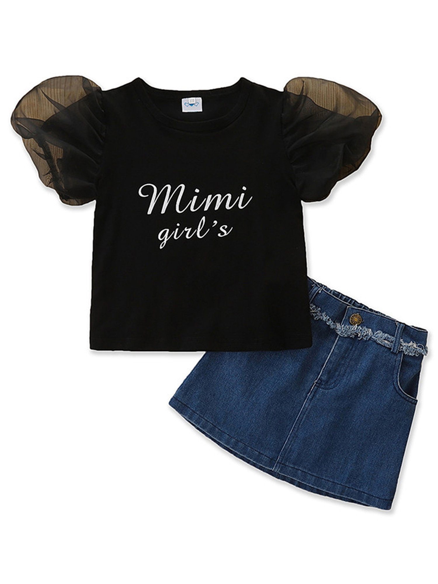 Lapastyle Shirt & Rock »Oberteil mit Puffärmeln, Jeansrock für Mädchen«  online kaufen | OTTO
