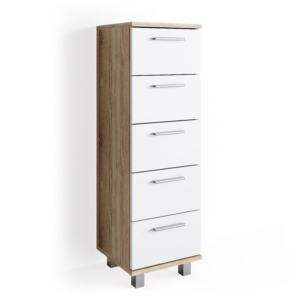 Vicco Midischrank Ilias, Weiß/Sonoma, 30 x günstig online kaufen