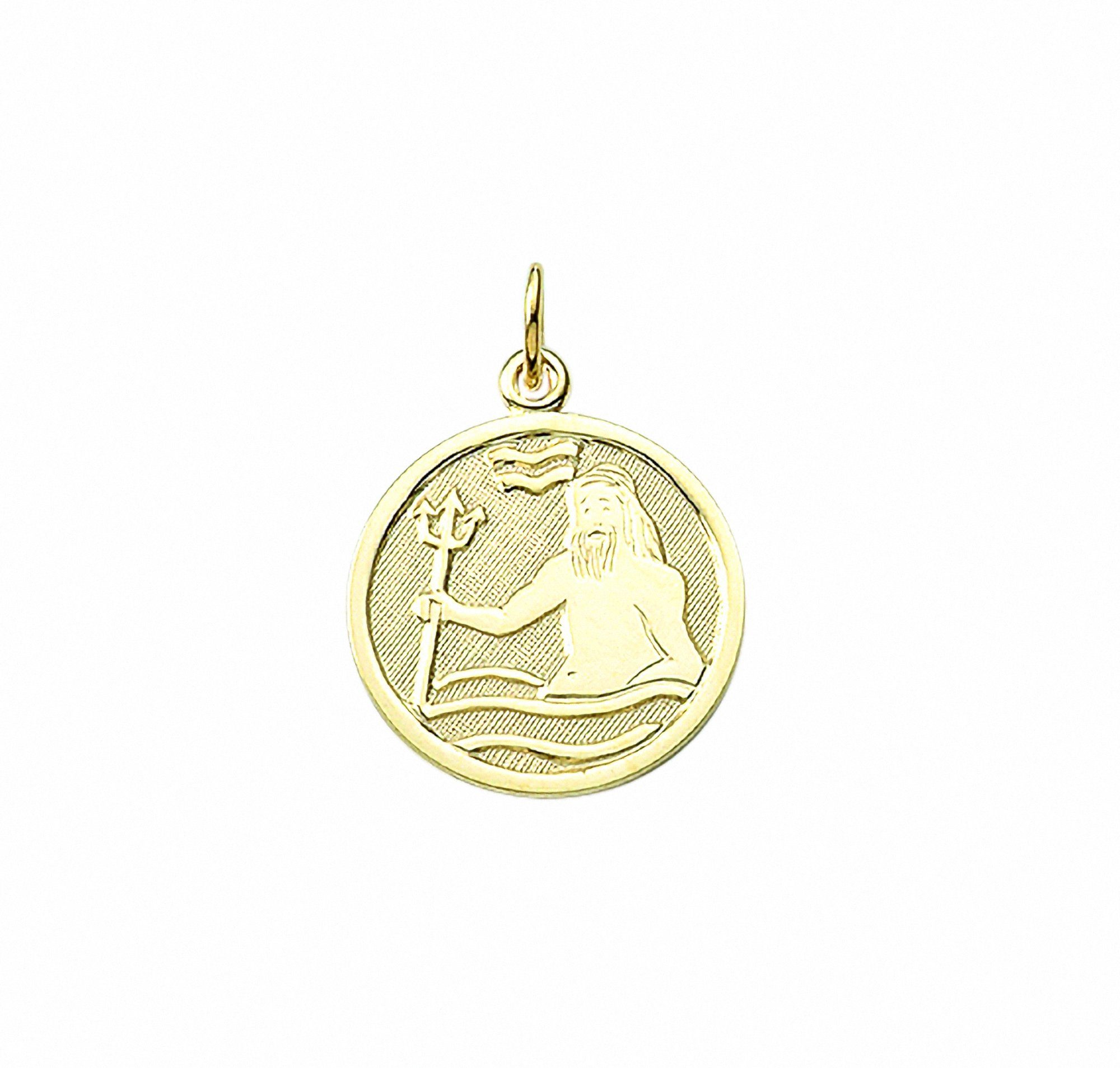 Adelia´s Kette mit Anhänger 333 Gold Sternzeichen Anhänger Wassermann Ø 16 mm, Schmuckset - Set mit Halskette