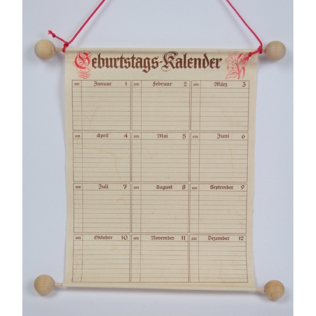 RNK Verlag Jahresplaner Geburtstags-Kalender Maße (BxH): 230x300mm