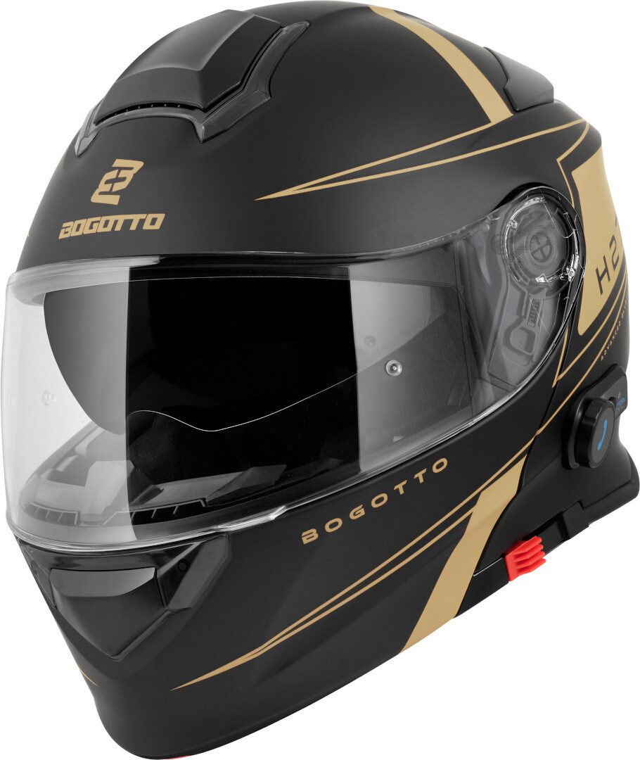 Bogotto Motorradhelm H271 BT Taog Bluetooth Klapphelm, Integriertes Kommunikationssystem,geeignet Für Brillenträger,hera