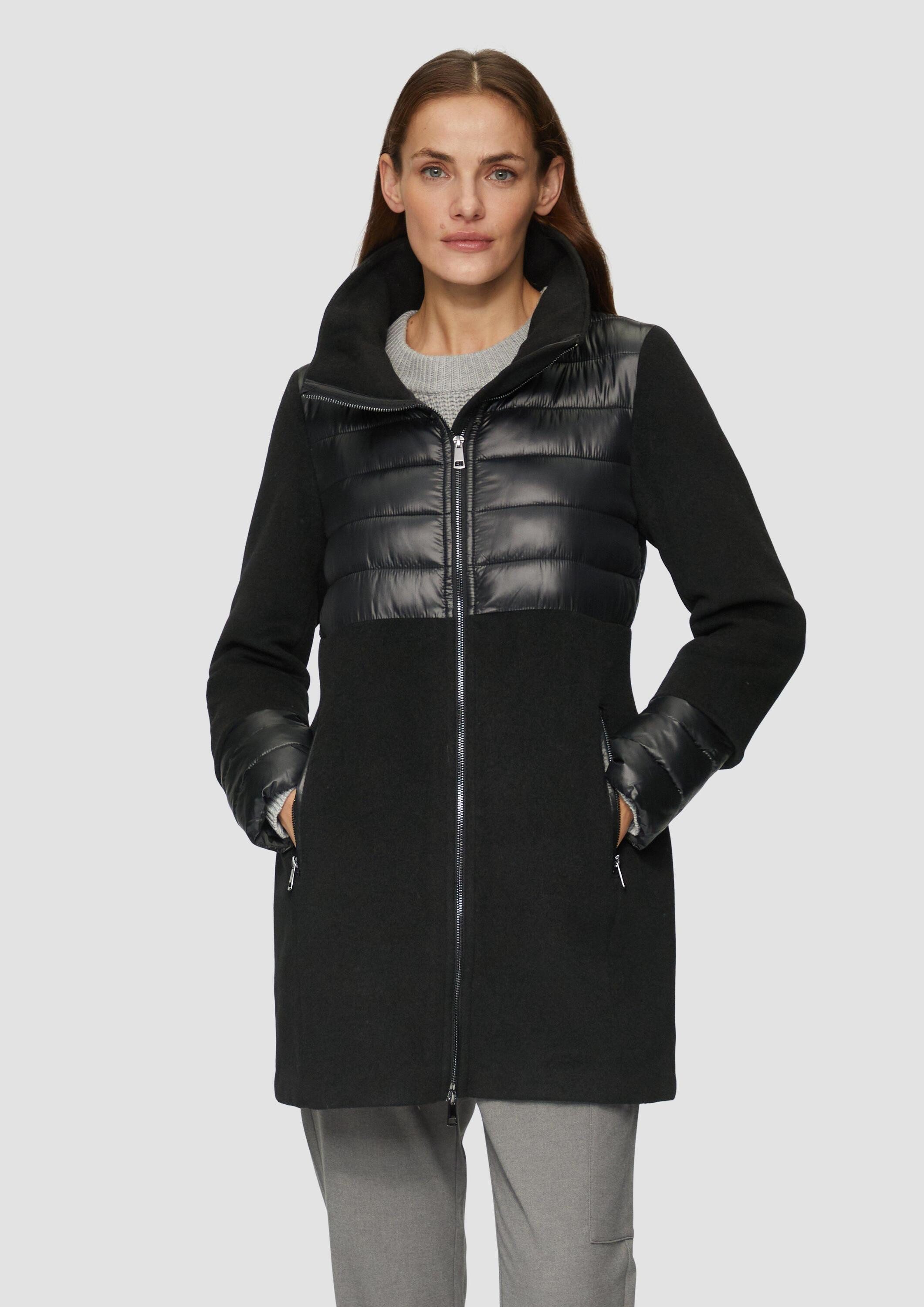 s.Oliver Wintermantel Outdoor-Mantel Mantel im Fabricmix mit hohem Stehkrag günstig online kaufen