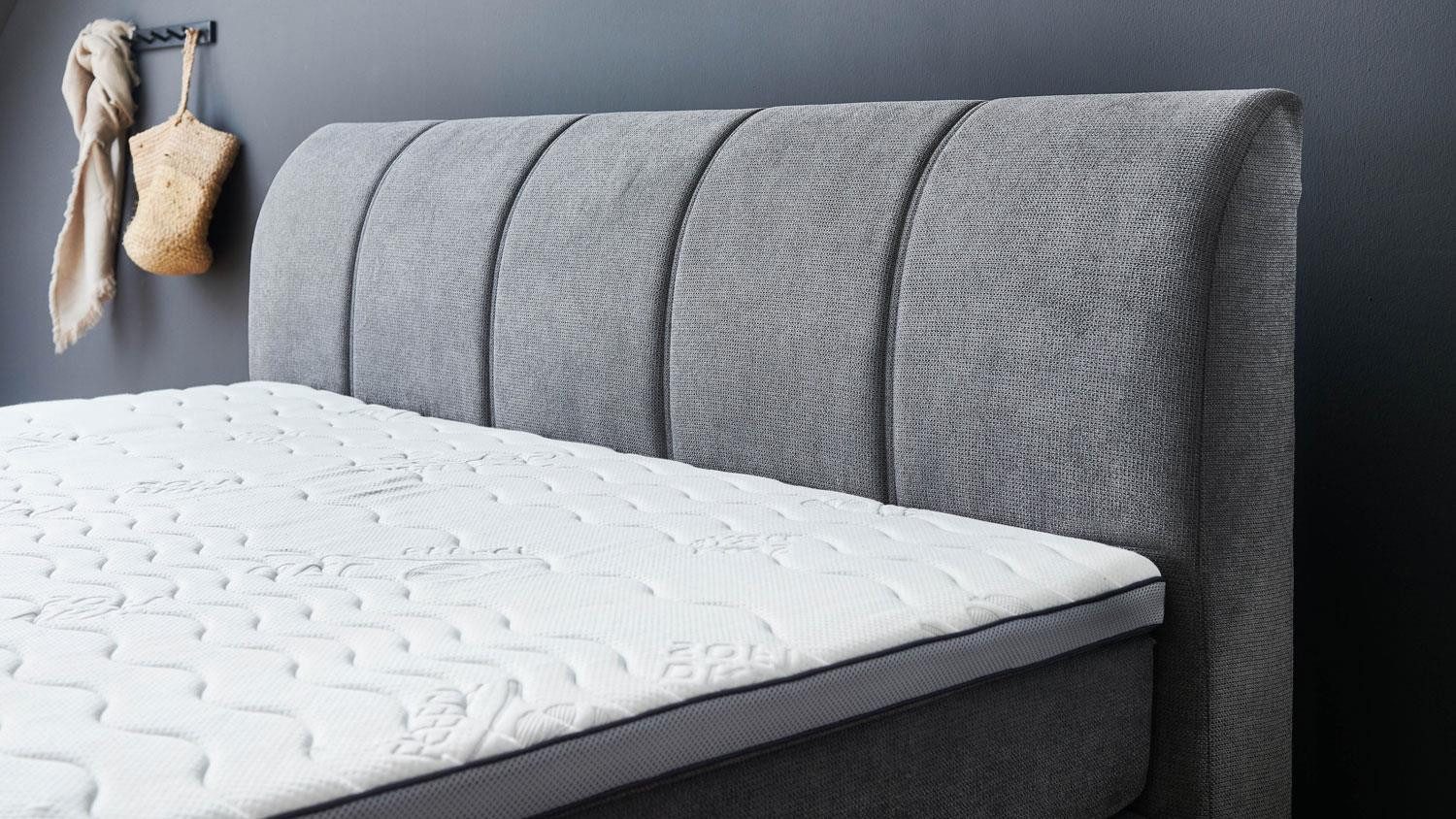 Sun Garden Boxspringbett Boxspringbett Malin anthrazit Topper fest vernäht 180x200 cm