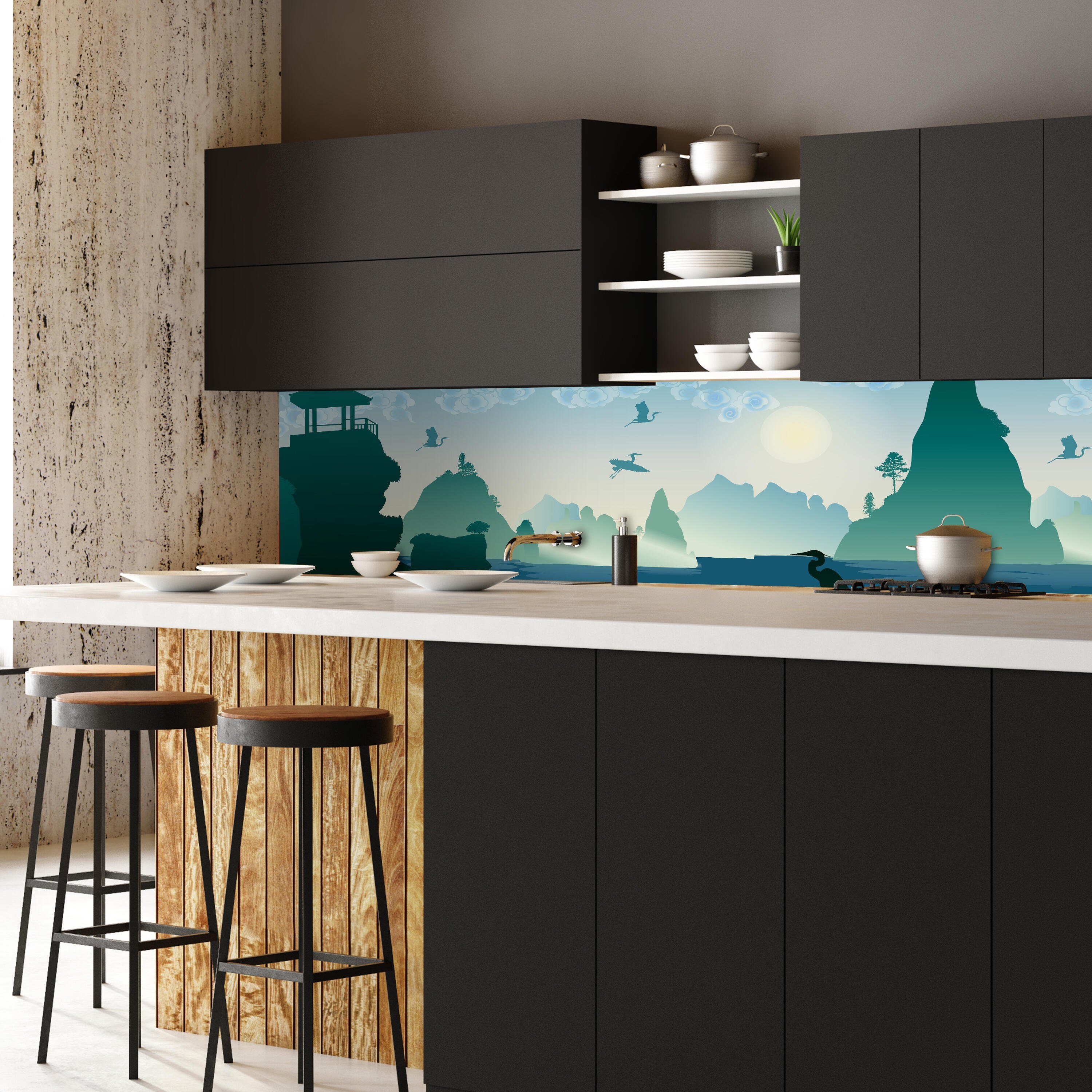 wandmotiv24 Küchenrückwand in (1-tlg), Premium Hartschaum Nischenrückwand Landschaft versch. Natur, chinesische Größen
