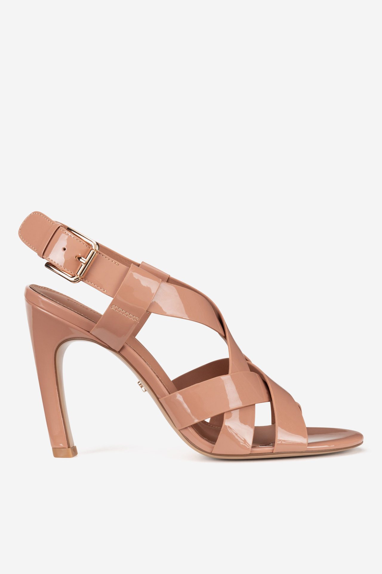 GINO ROSSI Gino Rossi AMEY‑V1883‑05 – Damen-Sandaletten aus Lackleder Beige Sandale Lackleder, elegant, hoher Absatz