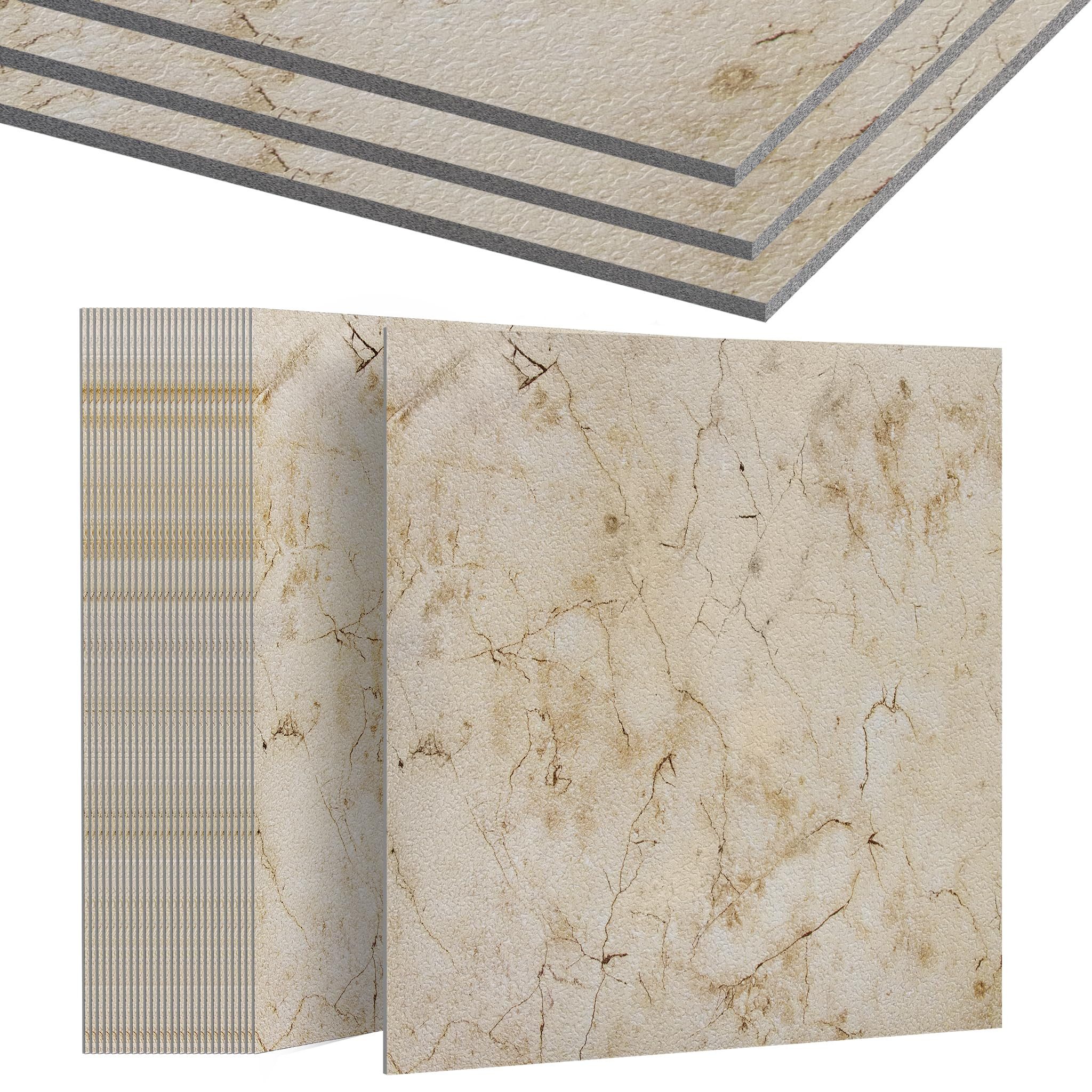 FIVMEN Vinylboden PVC Bodenbelag Selbstklebend Vinylboden Bodenfliesen 30cm×30cm, 27 Stück, 2.51m², Fliesenaufkleber Rutschfeste Venylbodenbelag für Schlafzimmer, Küche