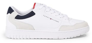 Tommy Hilfiger TH BASKET CORE LTH MIX ESS Sneaker mit Kontrastbesätzen, Freizeitschuh, Halbschuh, Schnürschuh