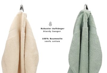 Betz Handtuch Set 12-tlg. Handtuch Set Premium Farbe Sand/heugrün, 100% Baumwolle, (12-tlg)