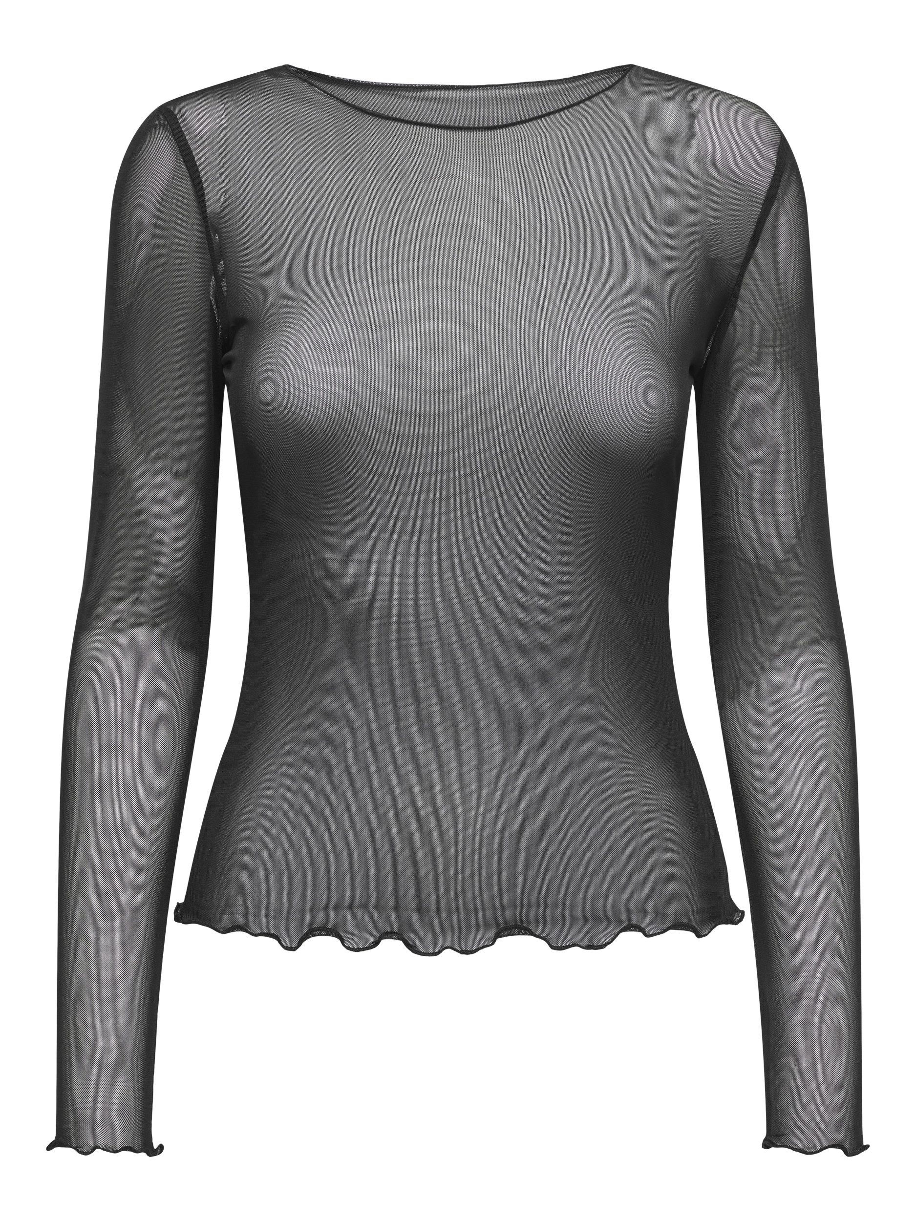JDY T-Shirt JDYELSA NEW L/S O NECK TOP JRS NOOS, Black