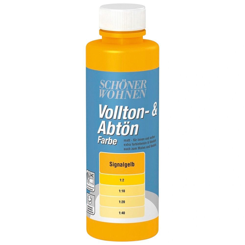 SCHÖNER WOHNEN FARBE Wandfarbe Schöner Wohnen Voll- und Abtönfarbe 250 ml signalgelb