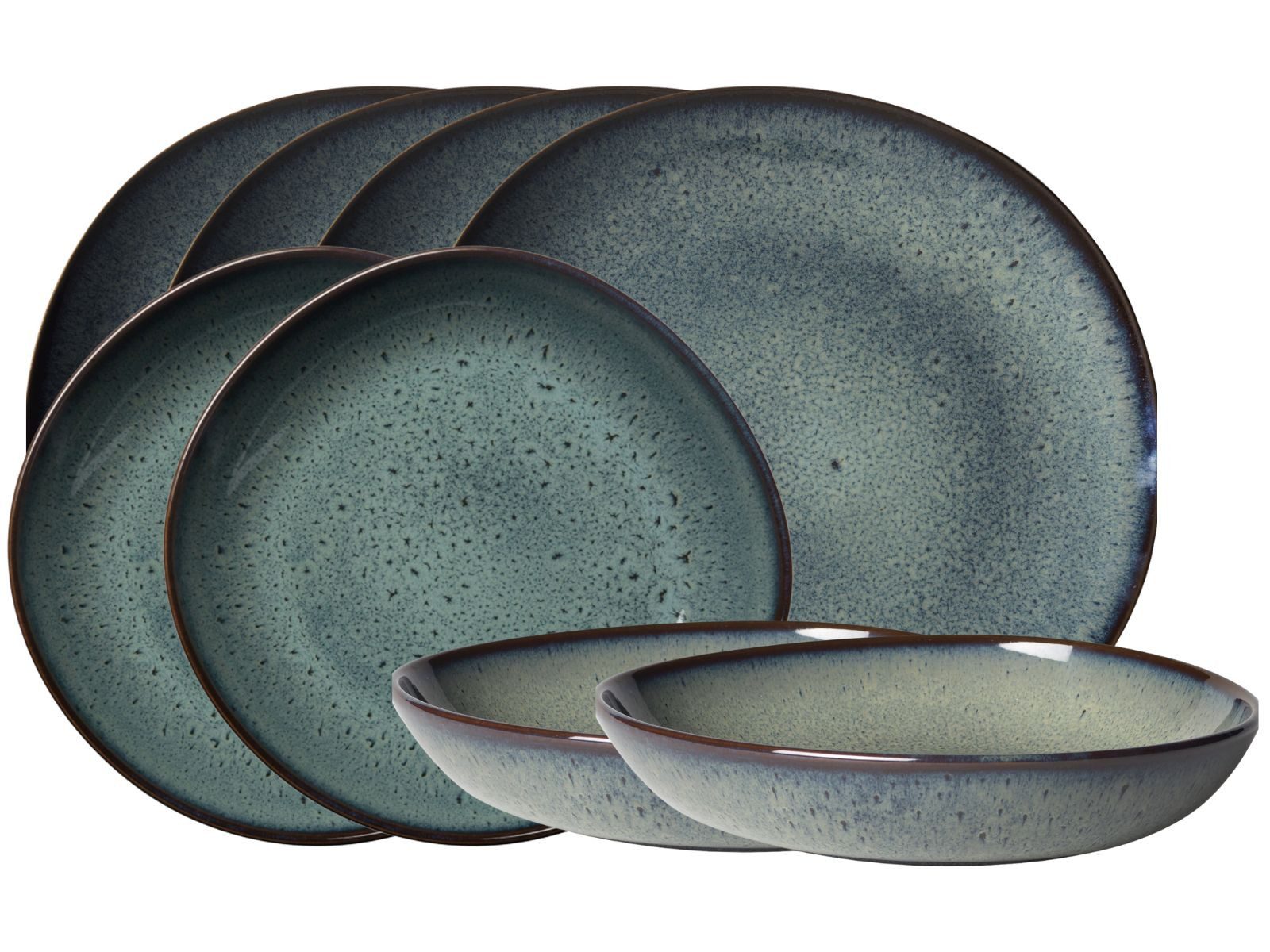 like. by Villeroy & Boch Tafelservice Lave gris Tafelset 8tlg, Steingut
