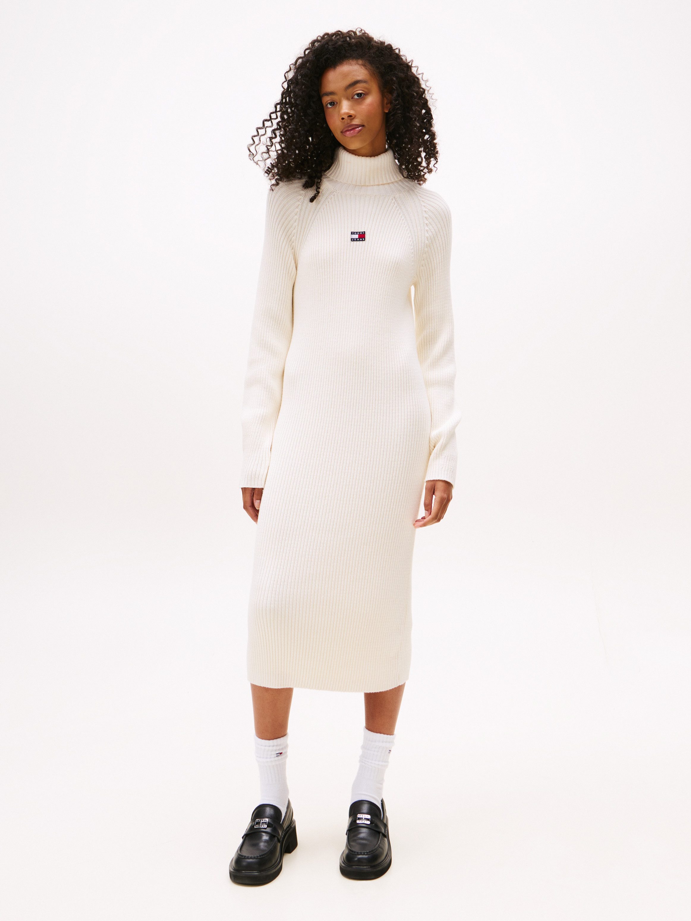 Tommy Jeans Strickkleid TJW MOCKNECK BADGE günstig online kaufen