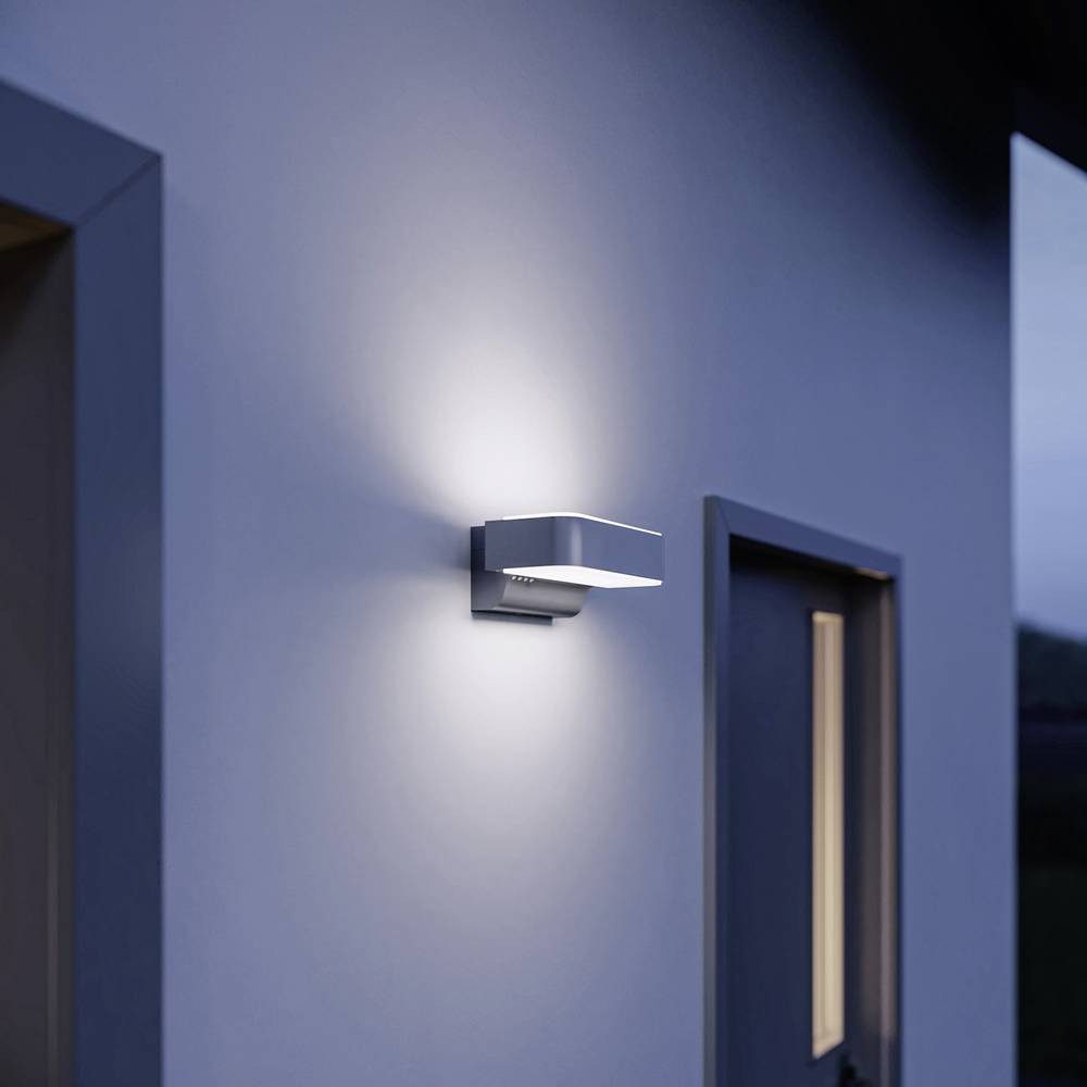 steinel Wandleuchte LED-Außenwandleuchte mit Bewegungsmelder 087562, 2fache Lichtquelle, Automatische Abschaltung, Dauerlicht schaltbar, Di