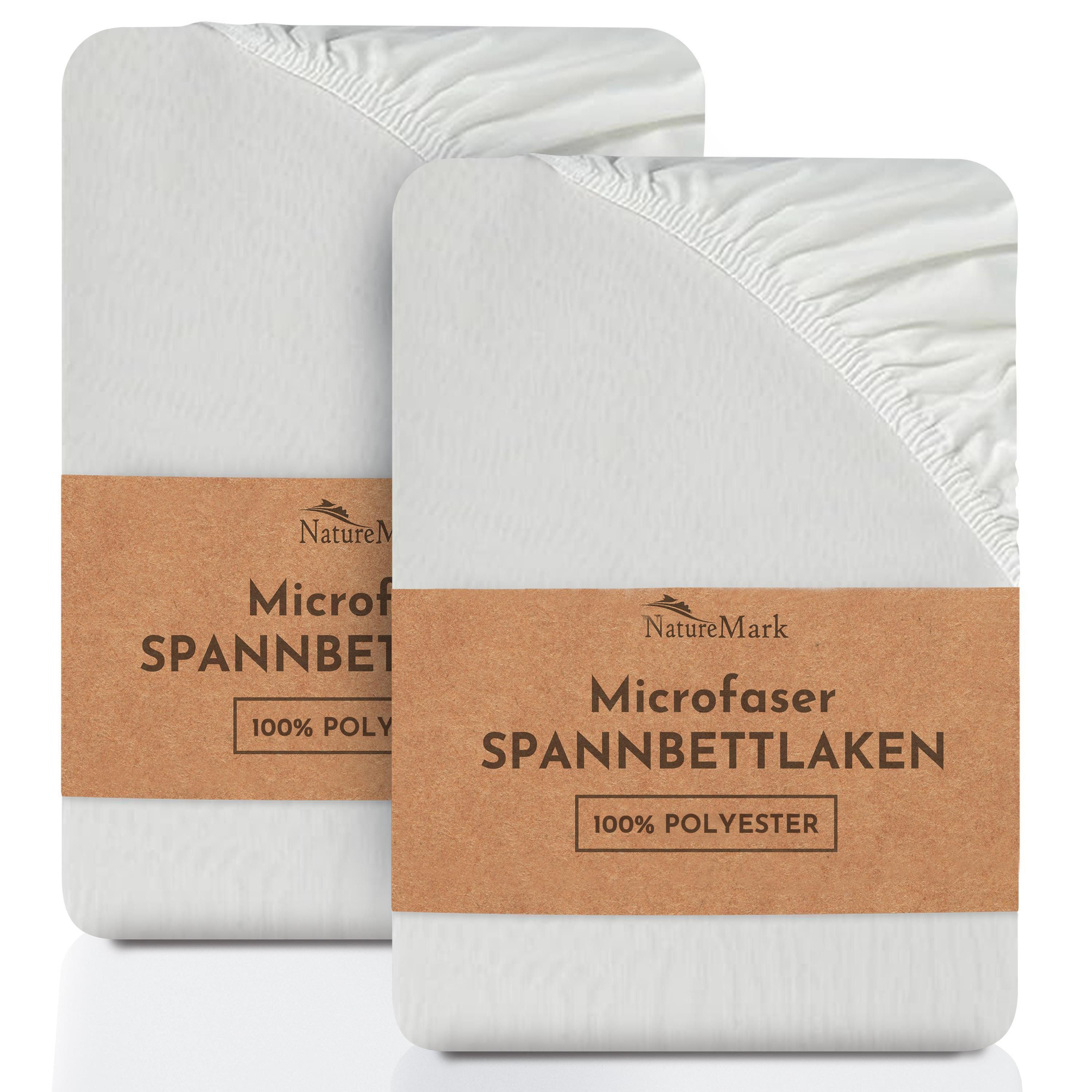 NatureMark Spannbettlaken 2er-Set Mikrofaser Spannbetttuch, Polyester, Gumm günstig online kaufen