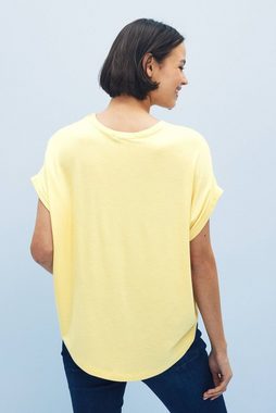 Next T-Shirt Kastiges Kurzarm-T-Shirt aus Cupro-Mischgewebe (1-tlg)