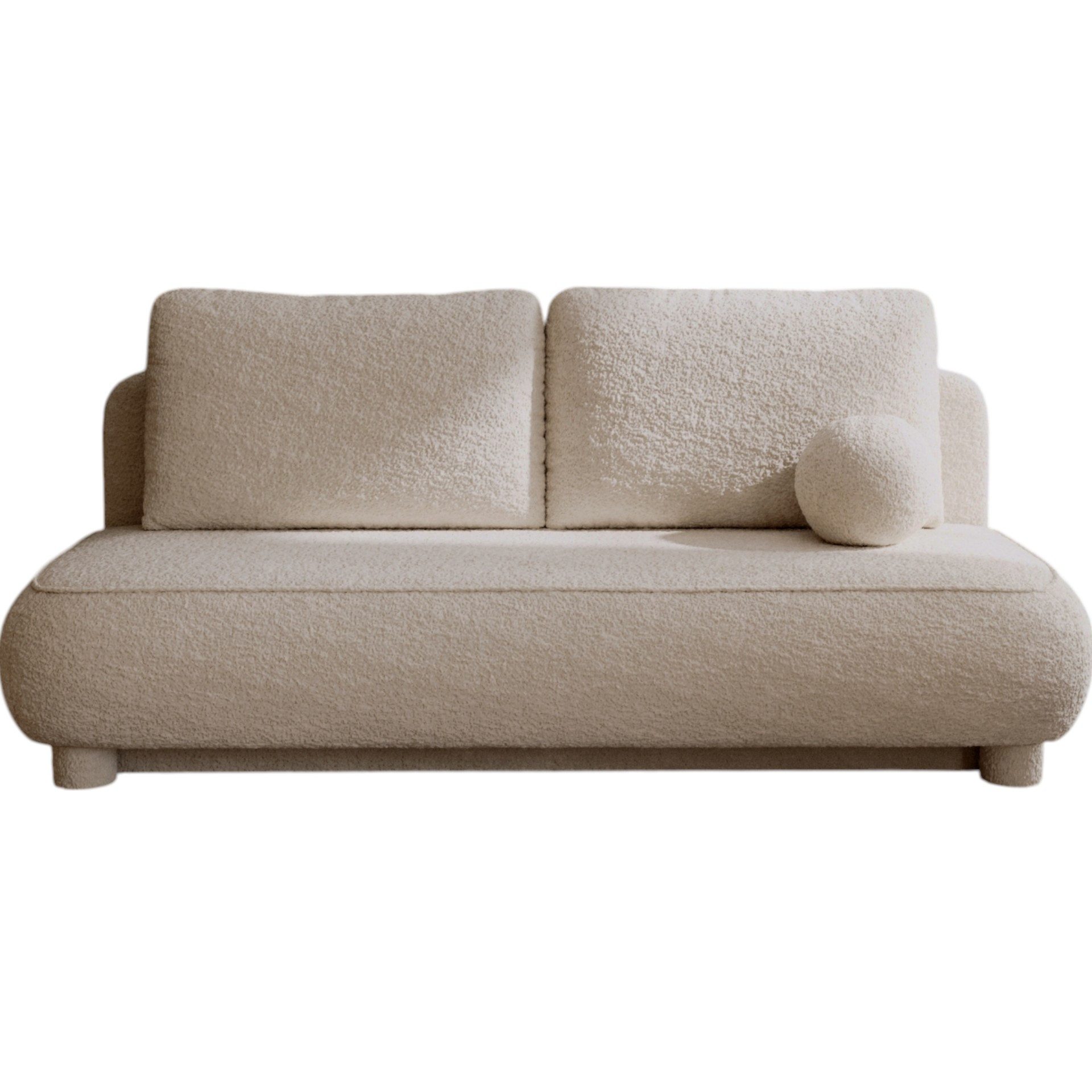 Compleo Schlafsofa Sofa ohne Armlehnen, moderne runde Form, Moderne Couch, günstig online kaufen