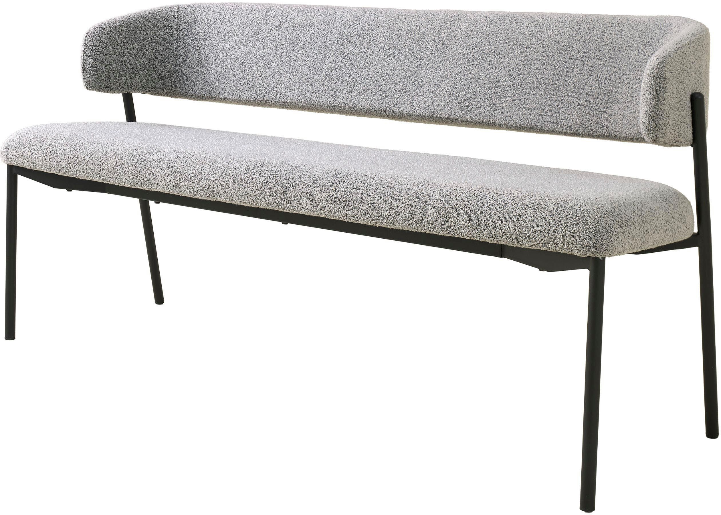 SCHÖNER WOHNEN-Kollektion Sitzbank OSLO, 160 cm oder 200 cm (1-St), Bezug Bouclé, Untergestell Metall pulverbeschichtet