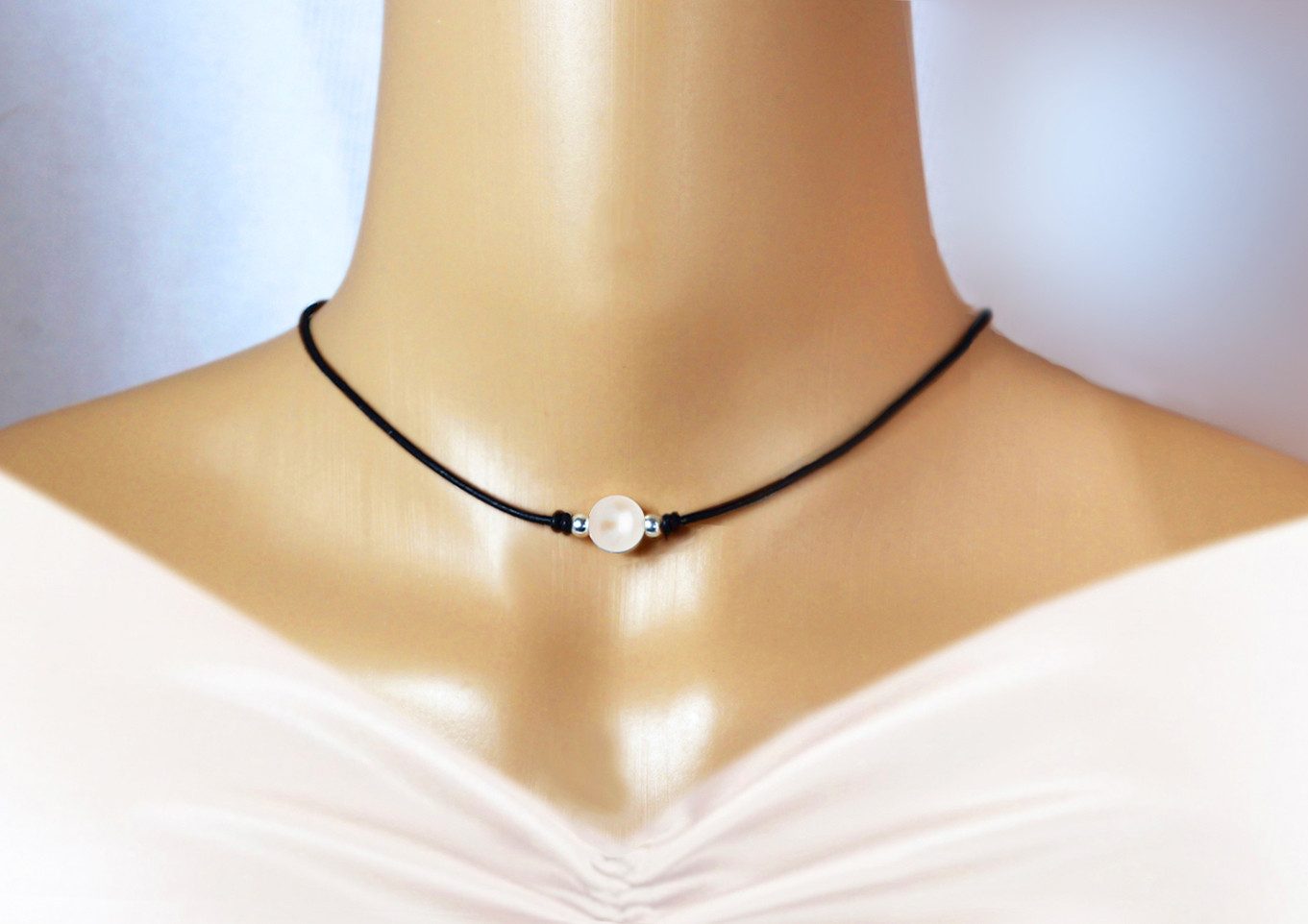 Edellis Kette mit Anhänger Ziegenleder Damen-Kette 925 Silber Süßwasser-Zuc günstig online kaufen