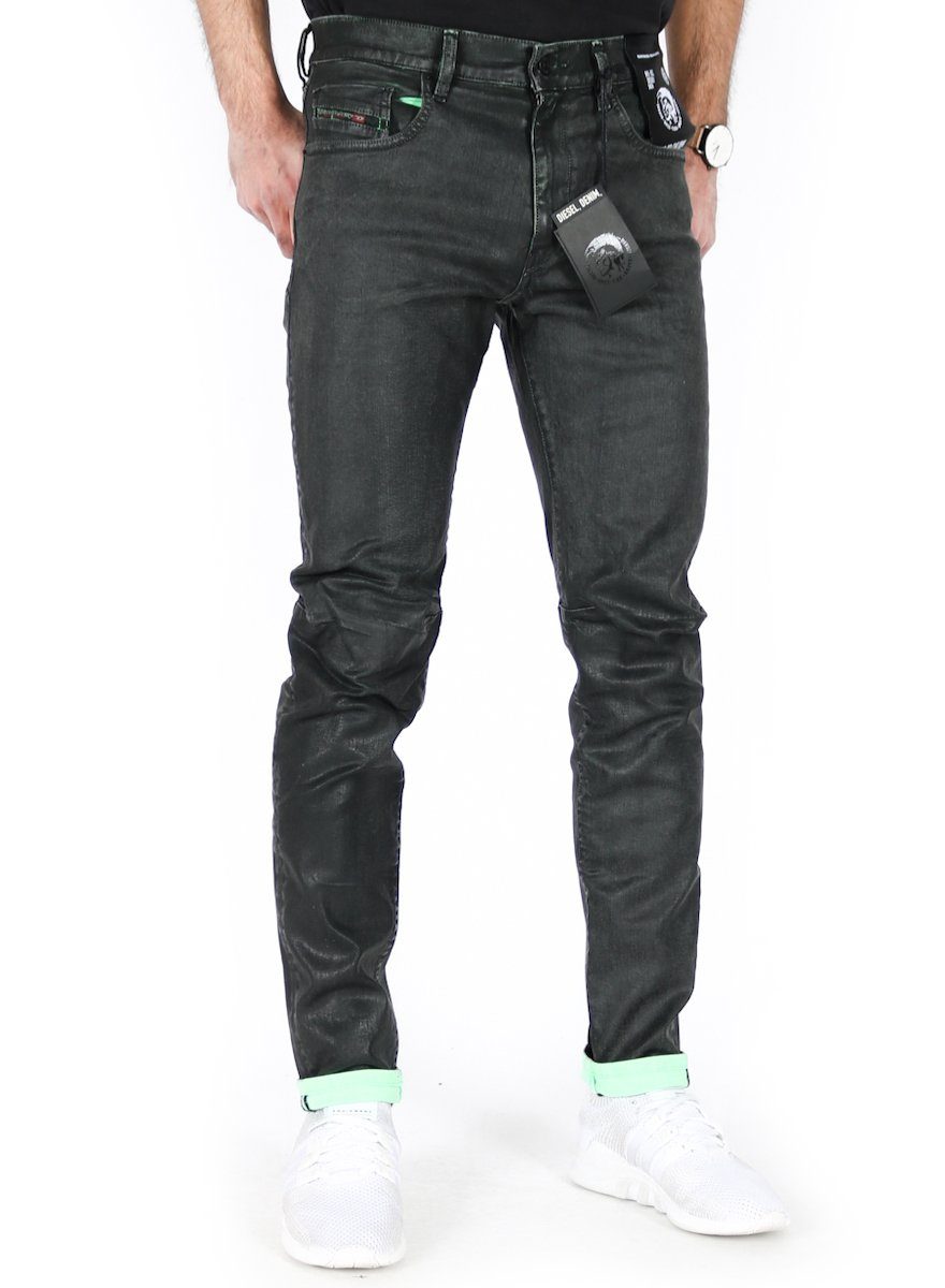 Diesel Slim-fit-Jeans Schwarz Beschichtet Knöchellang - D-Strukt 009DU W32