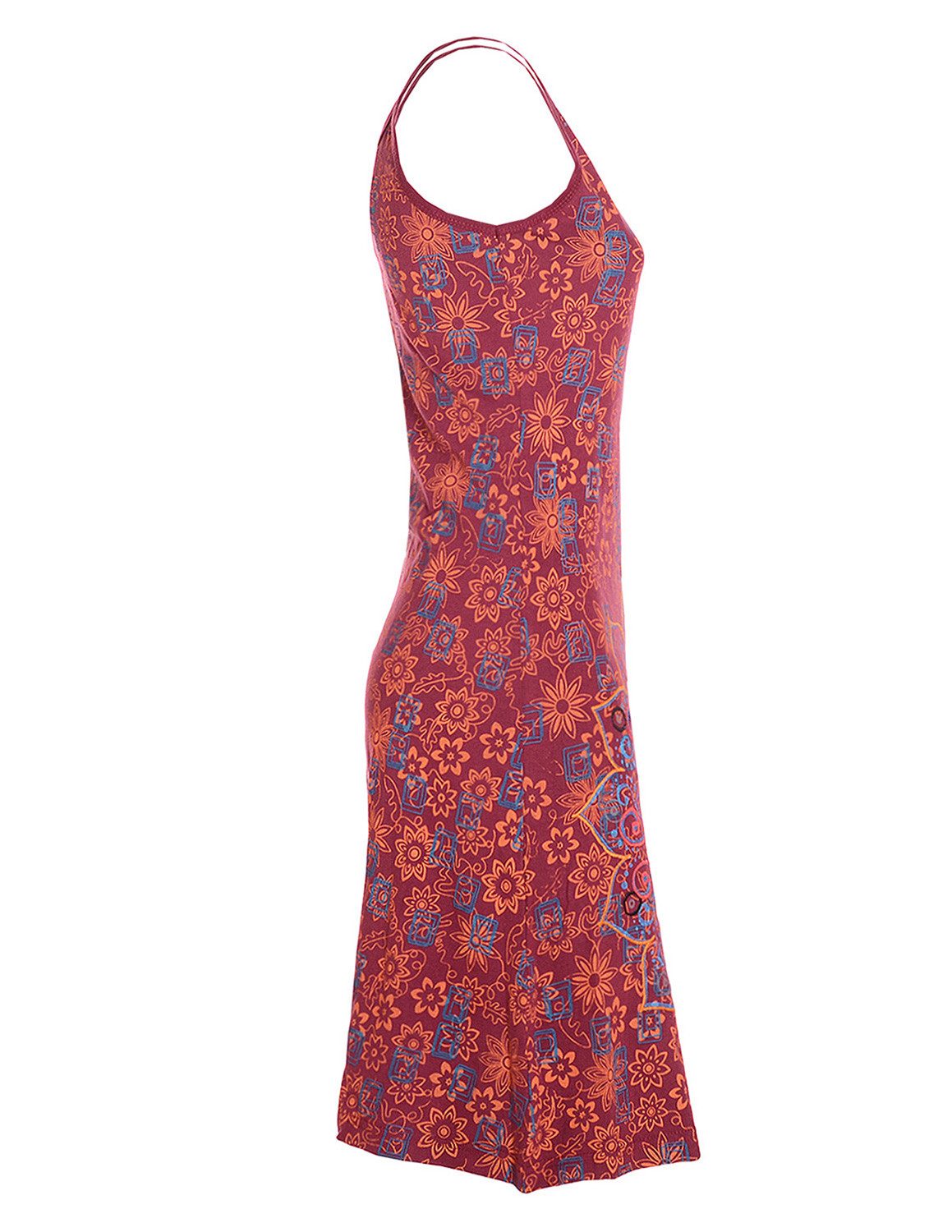 Vishes Sommerkleid Trägerkleid Damen Bedruckt Mandala Blüten Jersey Baumwolle Alternative Mode, Boho, Hippie, Ethno, Festival