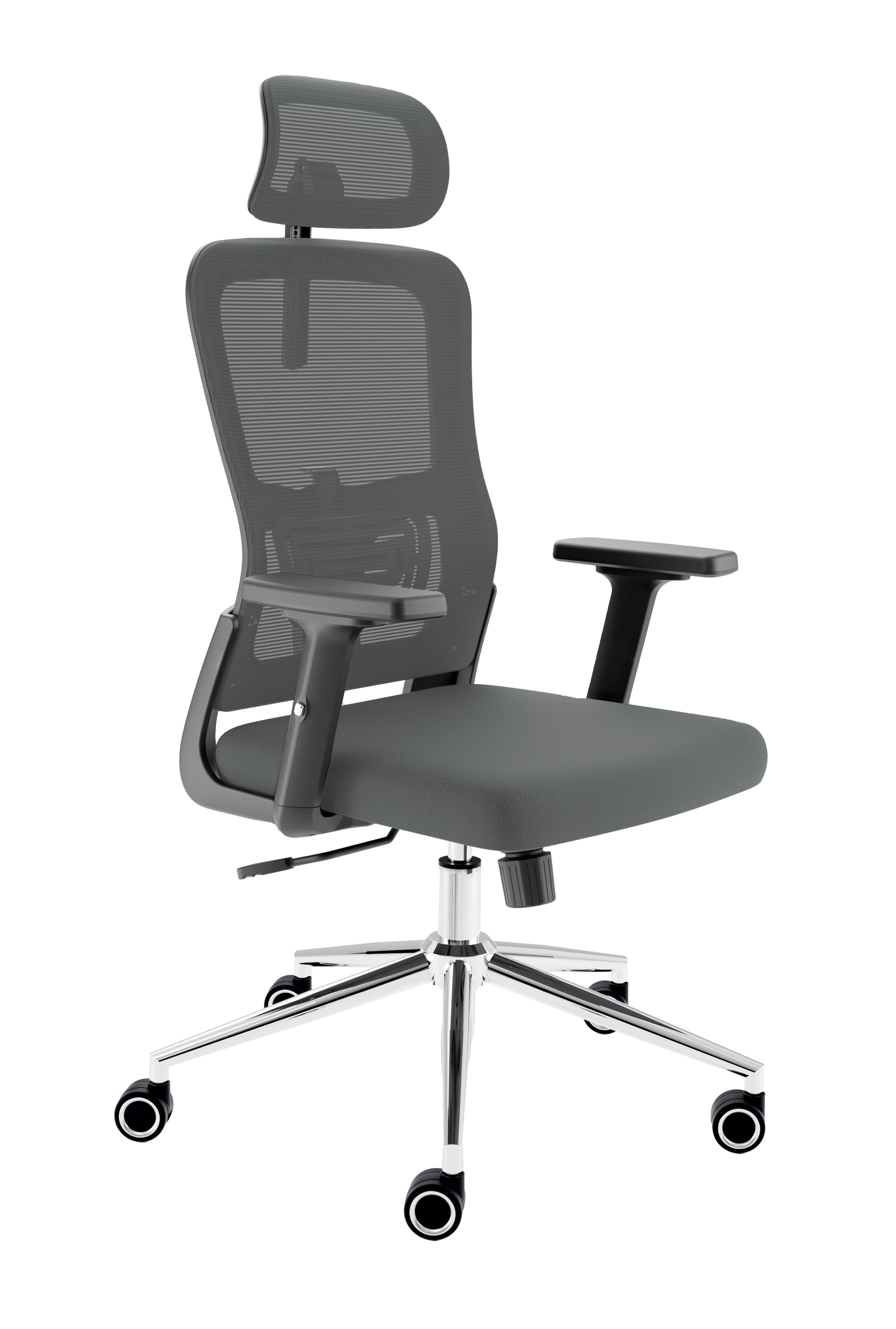 CLOUVOU Bürostuhl Ergonomisch, Schreibtischstuhl bis 150 kg - Testsieger (BrightSeat - Chefsessel für Arbeitszimmer, 2D Armlehne), Blade Wheels, Homeoffice, Gaming Stuhl, Drehstuhl