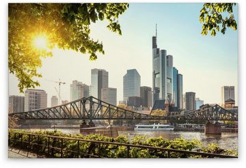 A.S. Création Leinwandbild Frankfurt City, (1 St), Brücke Großstadt Keilrahmen Bild Frankfurt Skyline