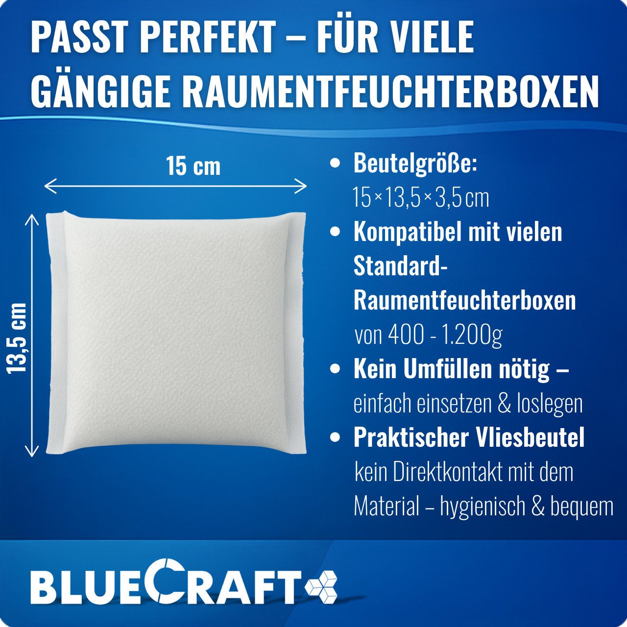 BlueCraft Luftentfeuchter-Nachfüllpack 12x 450g Entfeuchter Granulat im Vli günstig online kaufen