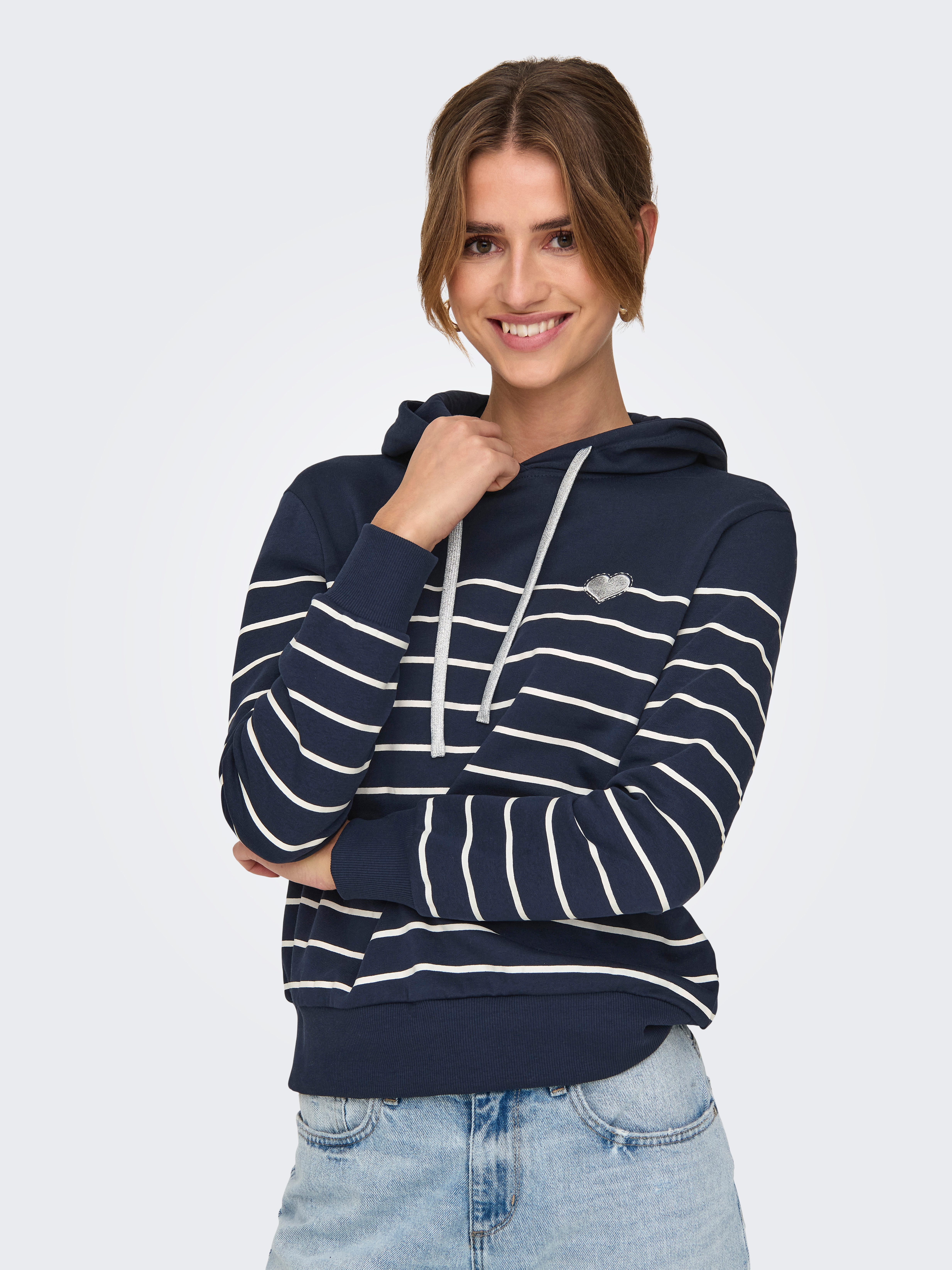 ONLY Kapuzensweatshirt ONLADELLE L/S STRIPE HOOD günstig online kaufen