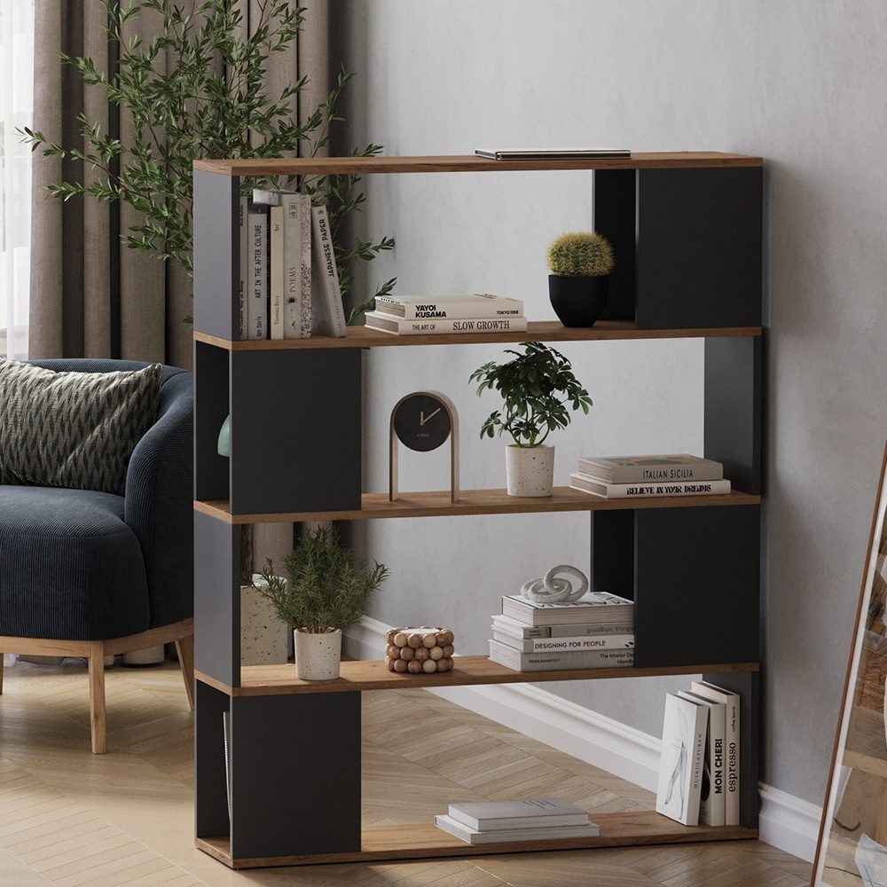 Vicco Raumteiler Eneos, Anthrazit/Goldkraft Eiche, 100 x 124.5 cm, 1-tlg.