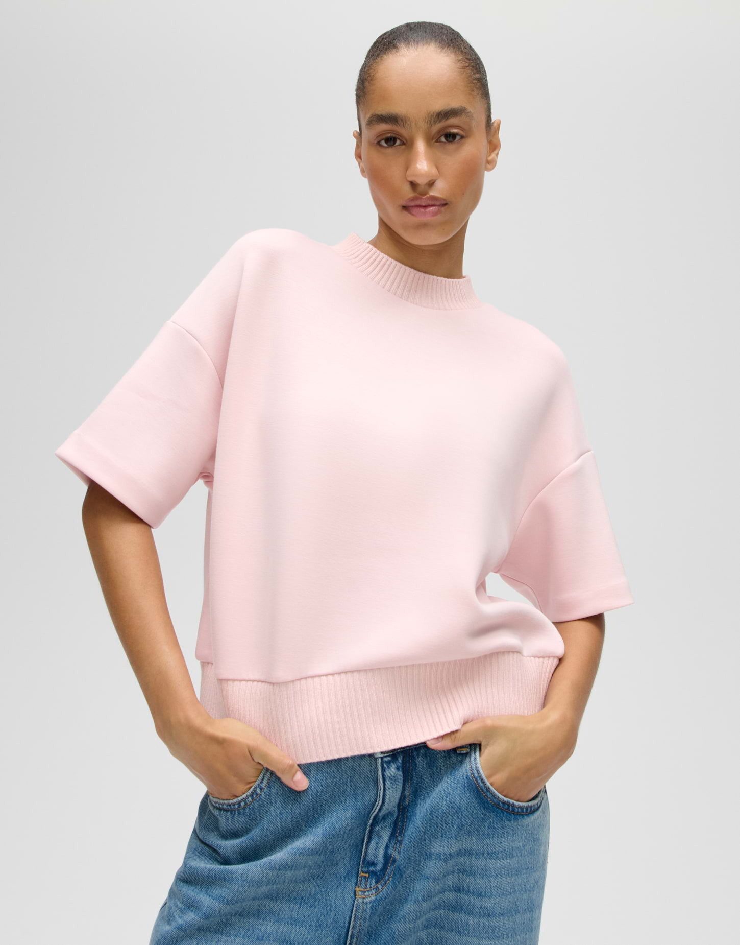 OPUS Sweatshirt mit Mélange Effekt Softes Tragegefühl für entspannte Looks