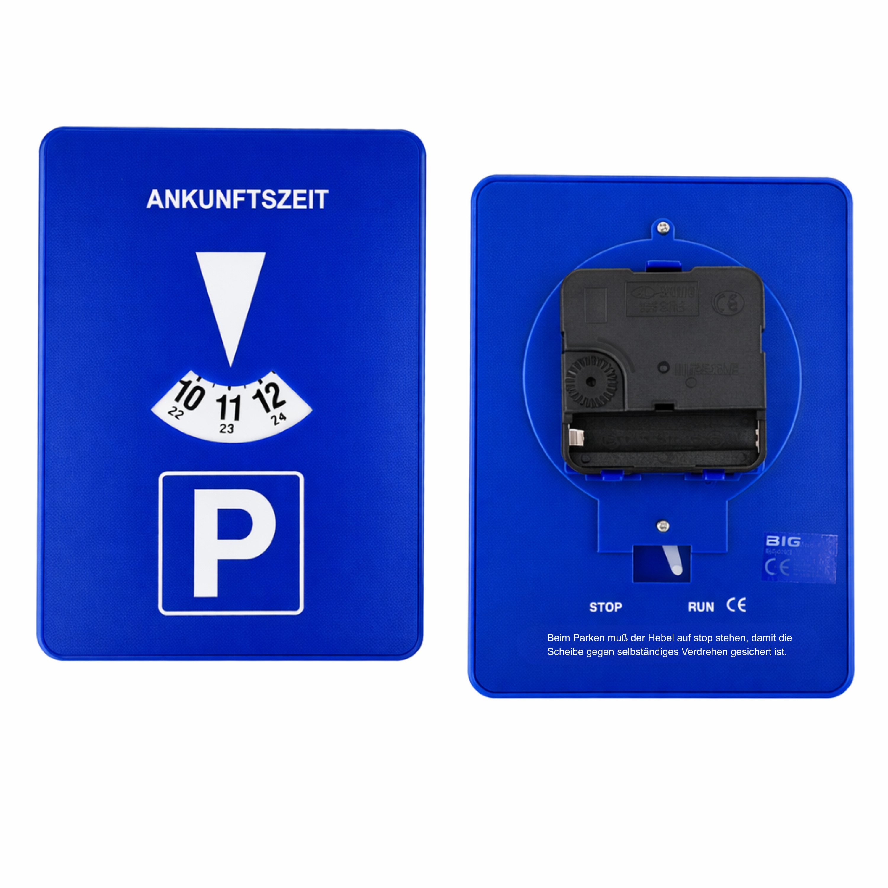 StellarLuma Parkscheibe Elektronische Parkscheibe Automatisch Mitlaufend Batterie Parkuhr (batteriebetriebene Parkscheibe (wird ohne Batterie geliefert), Parkscheibe mit Uhrwerk), Elektronische Parkscheibe mit automatischer Zeit und RUN/STOP Funktion
