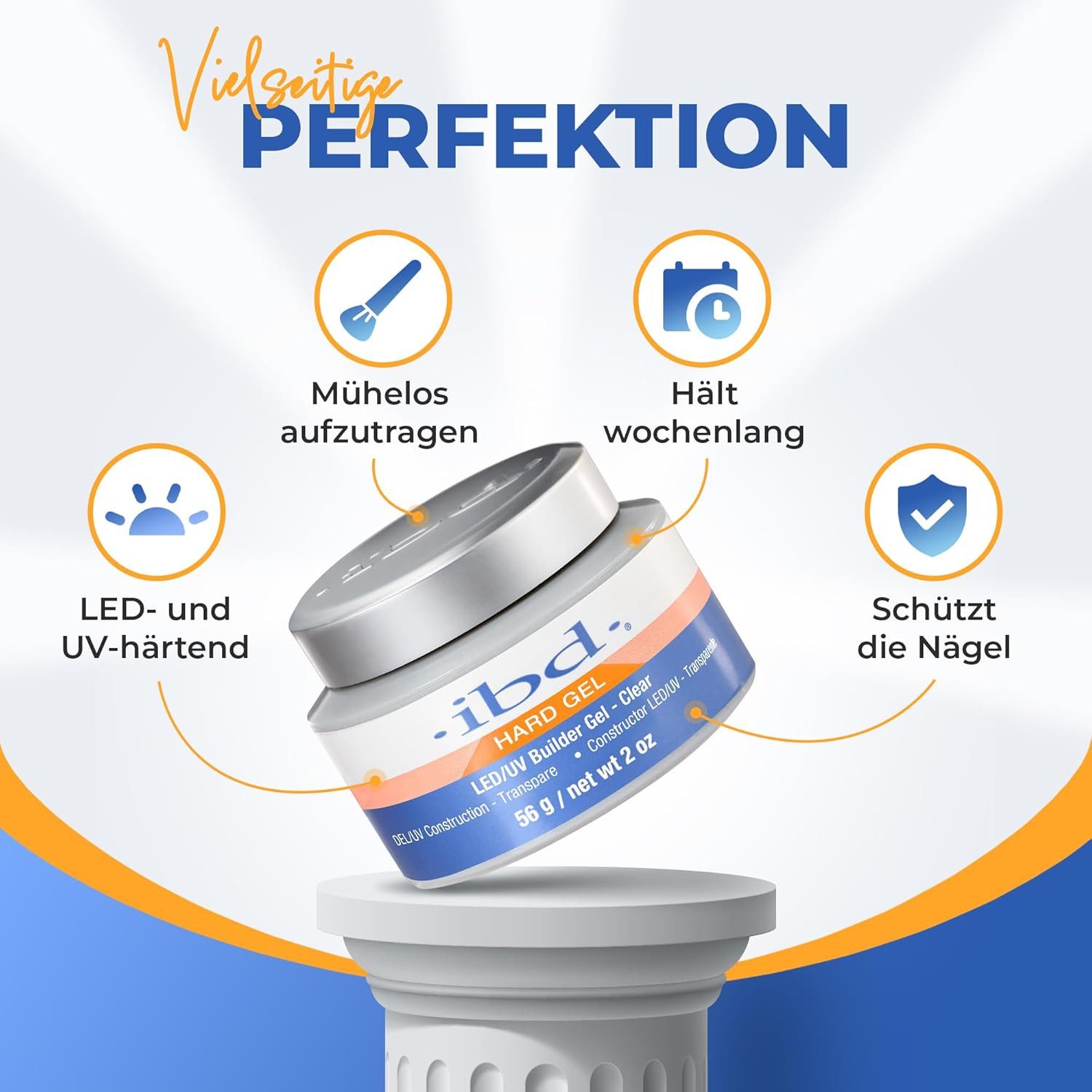 IBD UV-Gel IBD LED/UV Builder Gel Clear Premium Nagelaufbau 56 g