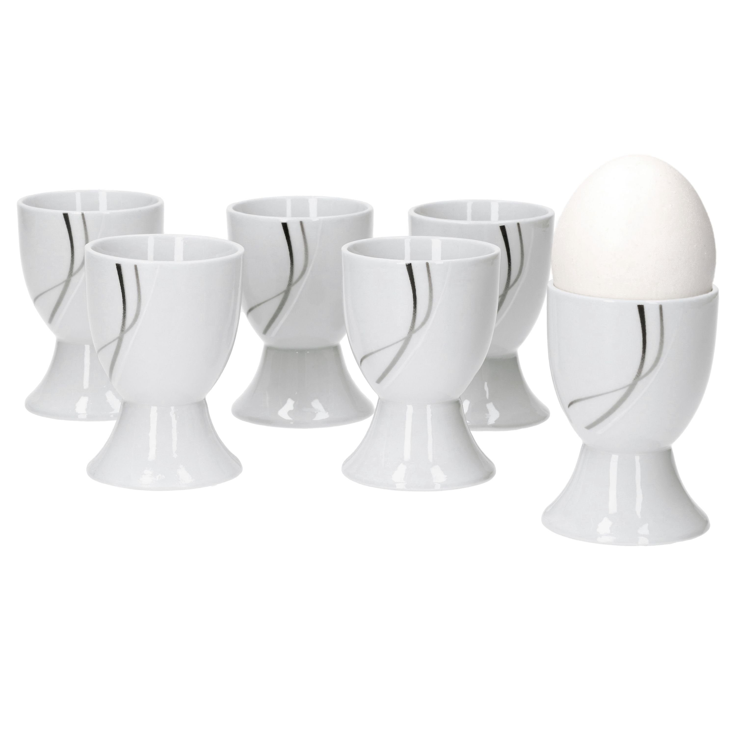 van Well Eierbecher 6er Set Eierbecher 4,8cm Silver Night