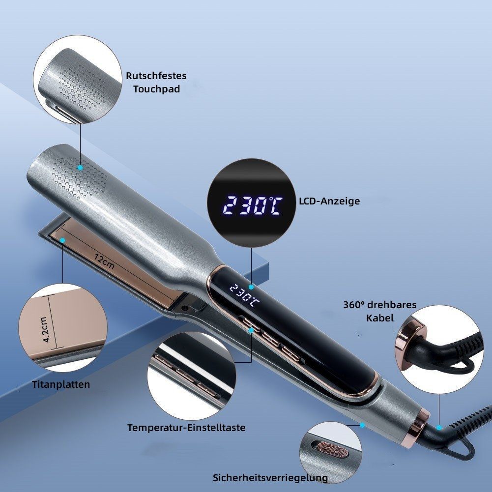 Scttomon Glätteisen JS-801 Keramik-Beschichtung, Breite Platte Haarglätter, 100°C-230°C