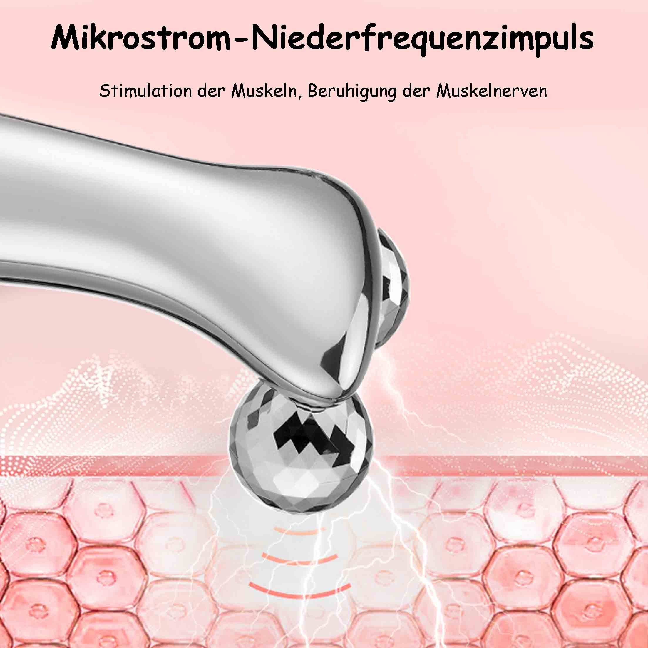 KINSI Massageroller 4D EMS-Roller Face Slimmer, Pulse-Massagegerät, IPX4 Wasserdicht, 1-tlg., Sanfte Massage, Gesichtsstraffung, Entspannen Sie die Muskeln