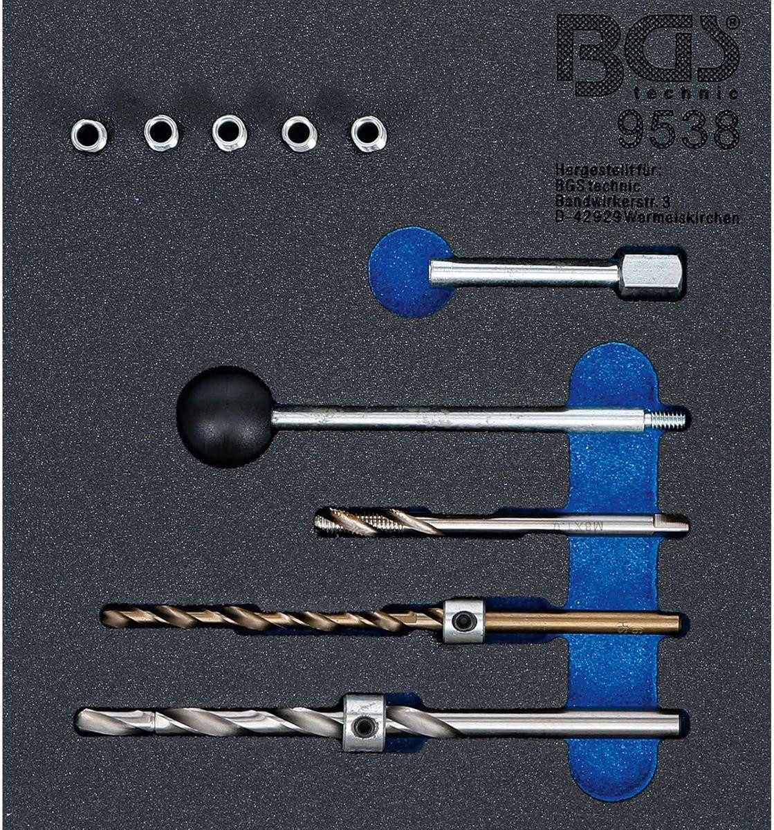BGS technic Werkstatt-Set BGS 9538 Werkstattwageneinlage 1/6 Gewinde-Reparatursatz 10-tlg.