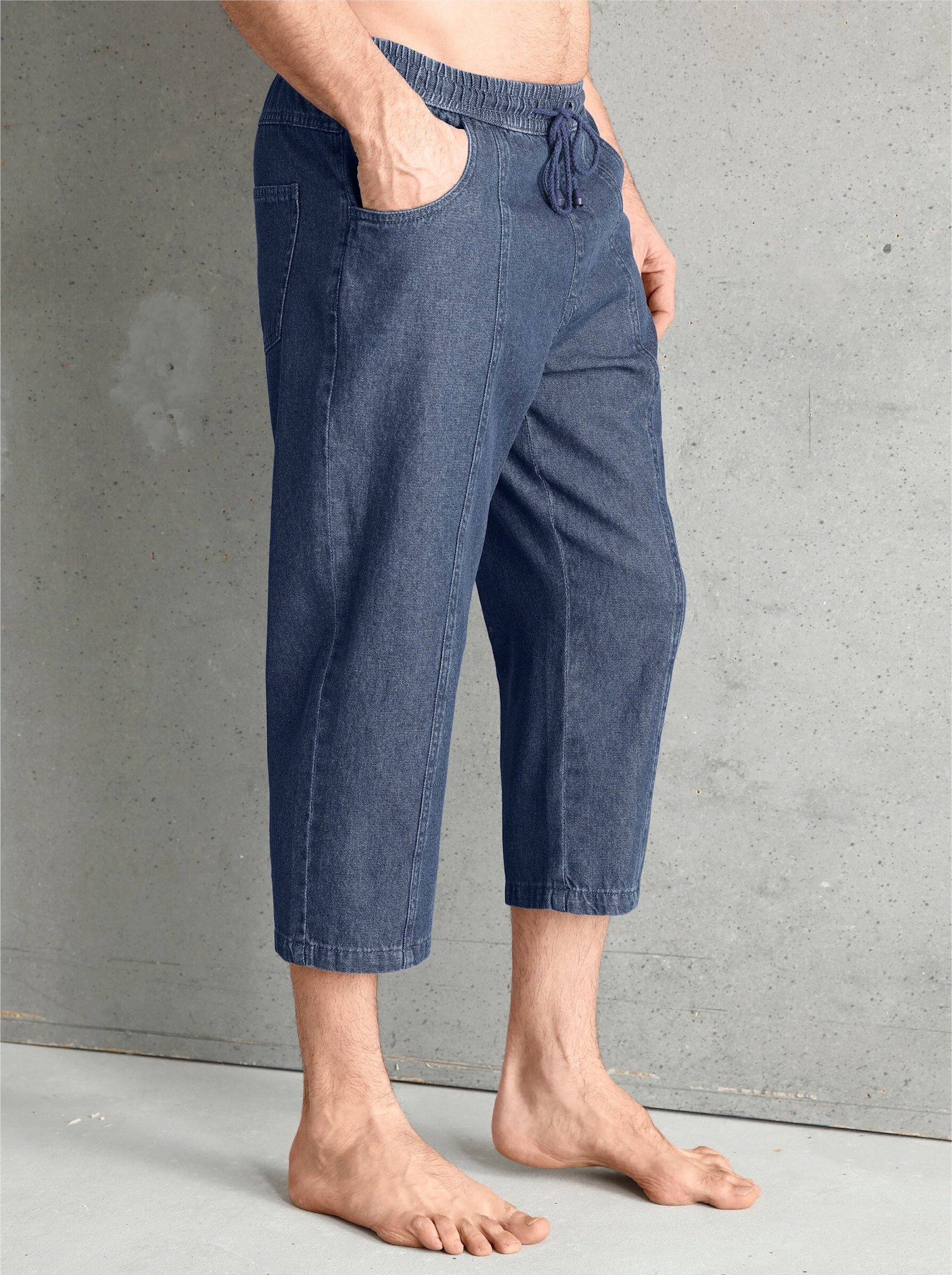 an! Sieh blue-stone-washed Jogginghose