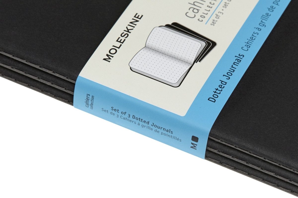 MOLESKINE Notizbuch Notizheft Cahier XL 19x25cm Punktraster Kartoneinband VE=3 Stück schwa