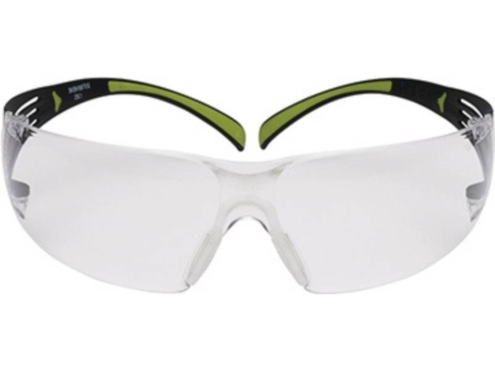 3M Arbeitsschutzbrille Schutzbrille Reader SecureFit™-SF400 EN 166 Bügel schwarz grün,Scheibe klar +1,5 EN 166 (AS/AF-EU) · die rahmenlose Scheibe enthält im unteren Bereich einen Lesebereich (in den Stärken +1,5 - + 2 - +2,5 Dioptrien erhältlich), um Detailarbeit zu vergrößern