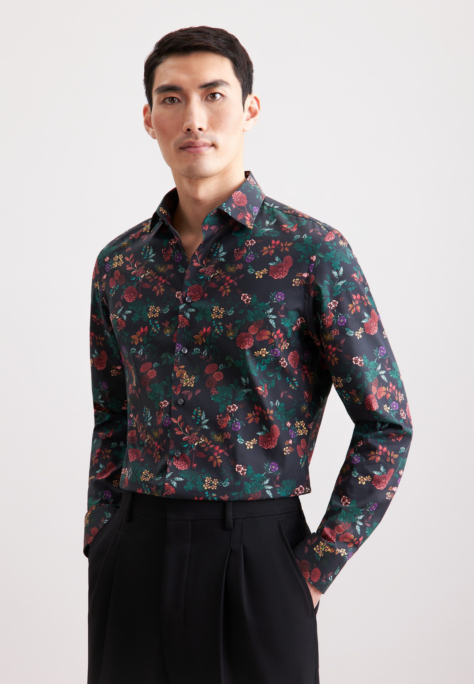 Businesshemd Schwarze Rose