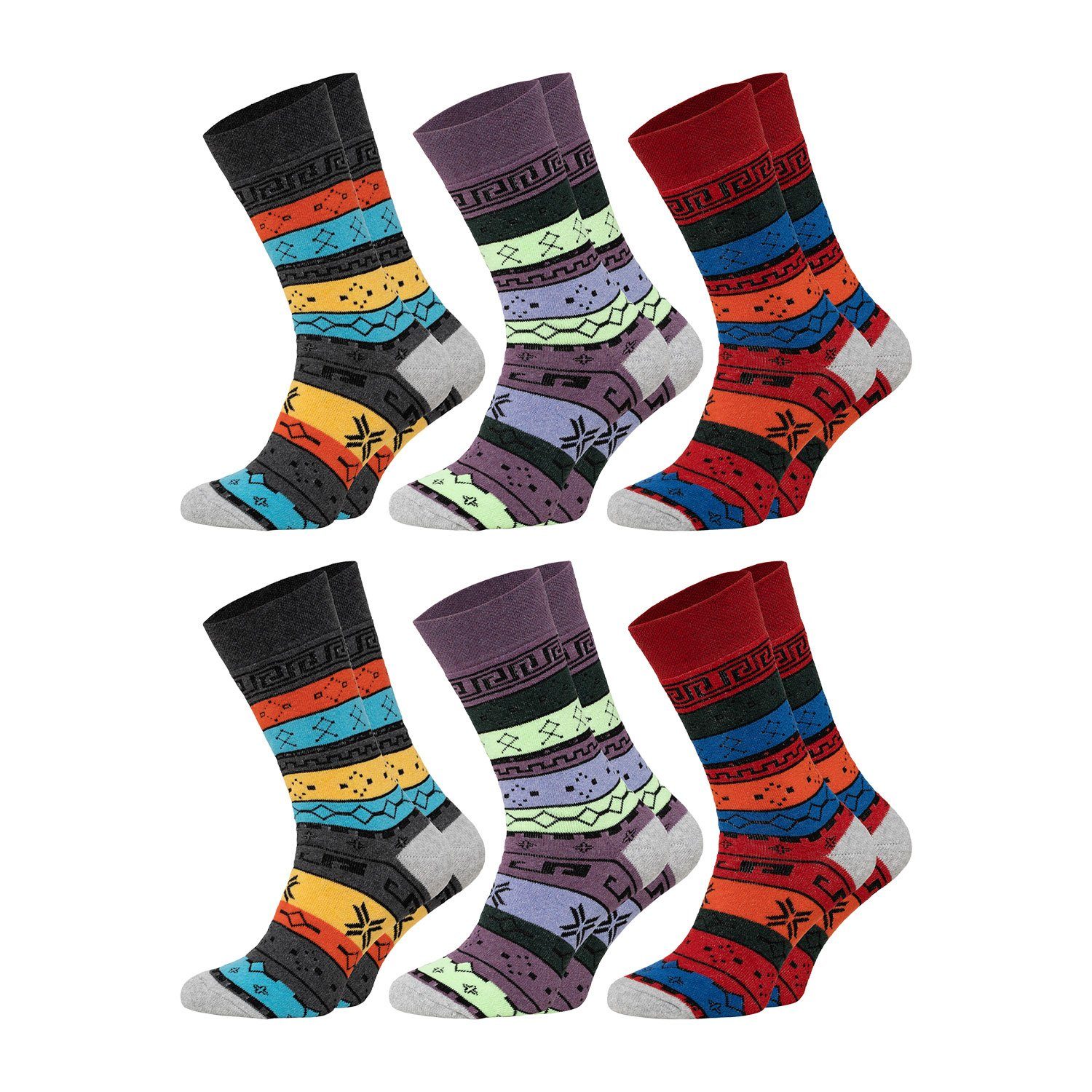 Chili Lifestyle Strümpfe Thermo Color Socken, 6 Paar, für Herren und Damen, Winter farbig bunt