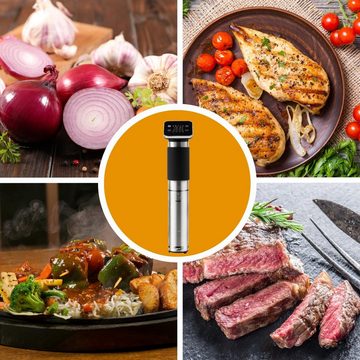 Sommertal Sous-Vide Stick Sommertal TS1300 Sous Vide Stick Garer Stab, WiFi WLAN App Steuerung, 0°C bis 90°C, wasserfest IPX7, Timer, Smart Home, 1300W, TÜV geprüft