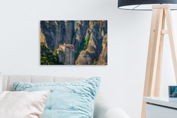 OneMillionCanvasses® Leinwandbild Die Meteora-Klöster inmitten der Berge Griechenlands, (1 St), Wandbild Leinwandbilder, Aufhängefertig, Wanddeko, 30x20 cm