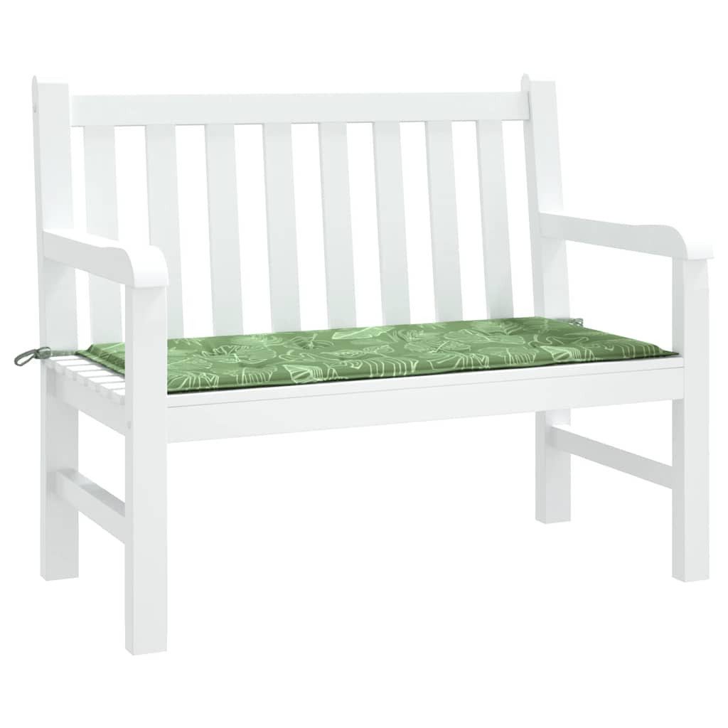 vidaXL Sitzauflage Gartenbank-Auflage Blattmuster 100x50x4 cm günstig online kaufen