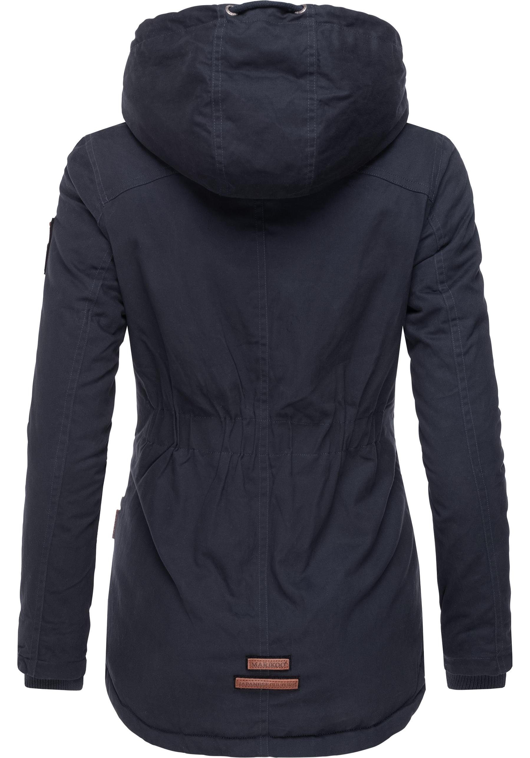 Marikoo Winterjacke Bikoo sportliche Damen Outdoor Baumwolljacke mit Kapuze