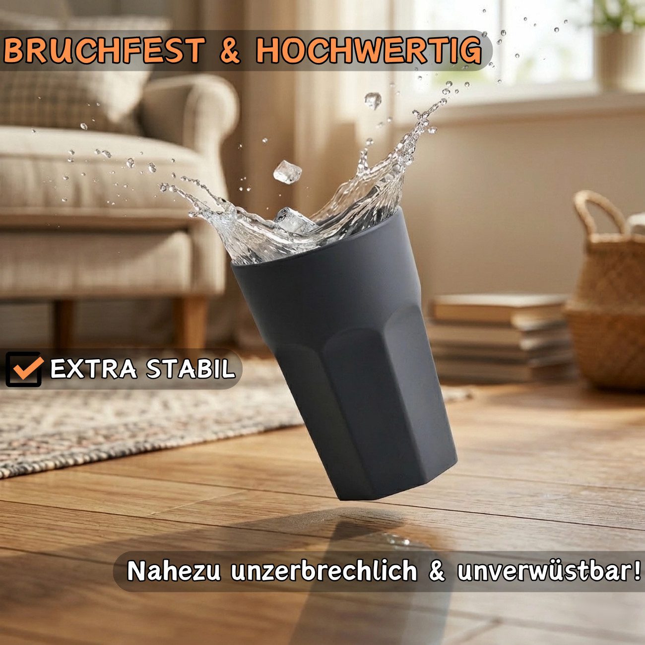 Engelland Becher Kunststoffbecher in modernen Pastellfarben, 250 ml, Mehrweg, 20-tlg., Kunststoff, spülmaschinengeeignet, bruchfest, wiederverwendbar, 250 ml, 0 – Bild 5 von 5
