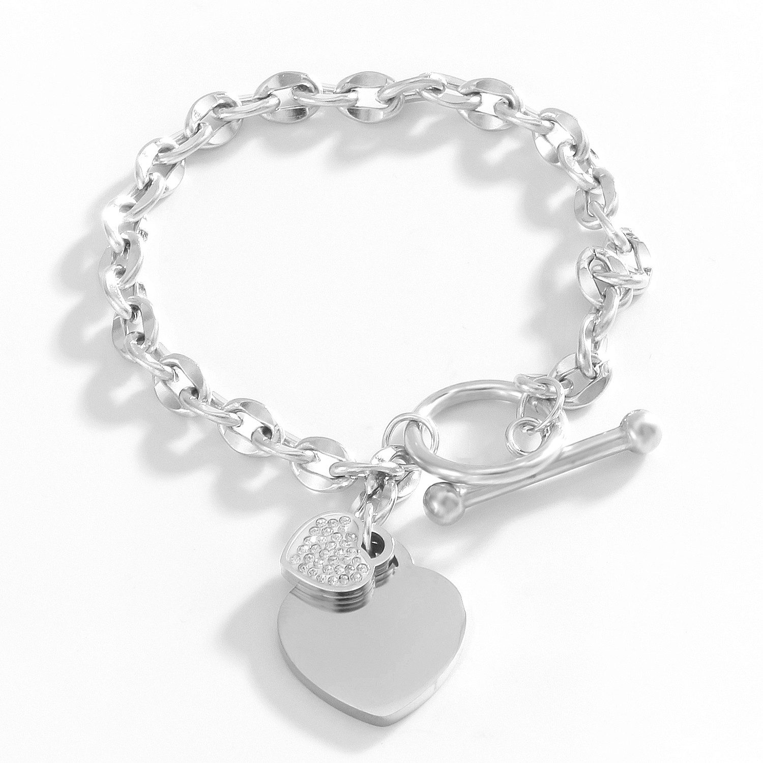 KARMA Edelstahlarmband Armband Charms Herzen Zirkonia günstig online kaufen