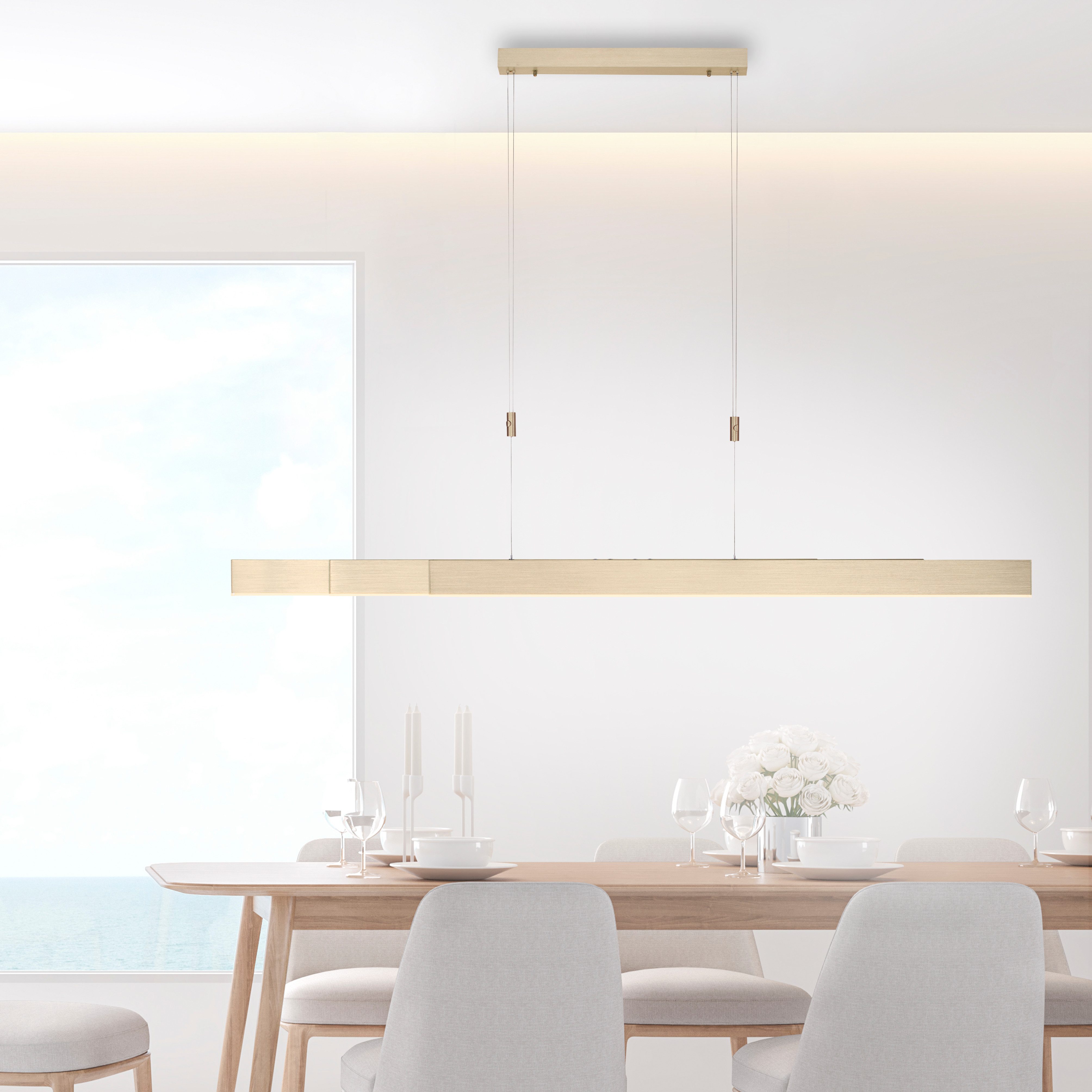 Neuhaus PURE LED Pendelleuchte PURE Moto, CCT - über Fernbedienung, LED fest integriert, warmweiß - kaltweiß, e-SLIDE® Funktion, CCT, dimmbar, Fernbedienung