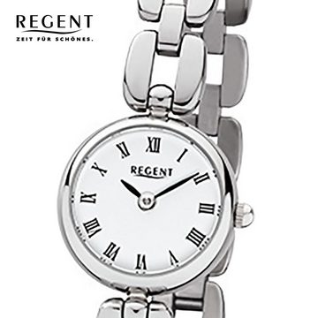Regent Quarzuhr Regent Damen-Armbanduhr silber Analog F-965, (Analoguhr), Damen Armbanduhr rund, klein (ca. 20mm), Edelstahlarmband