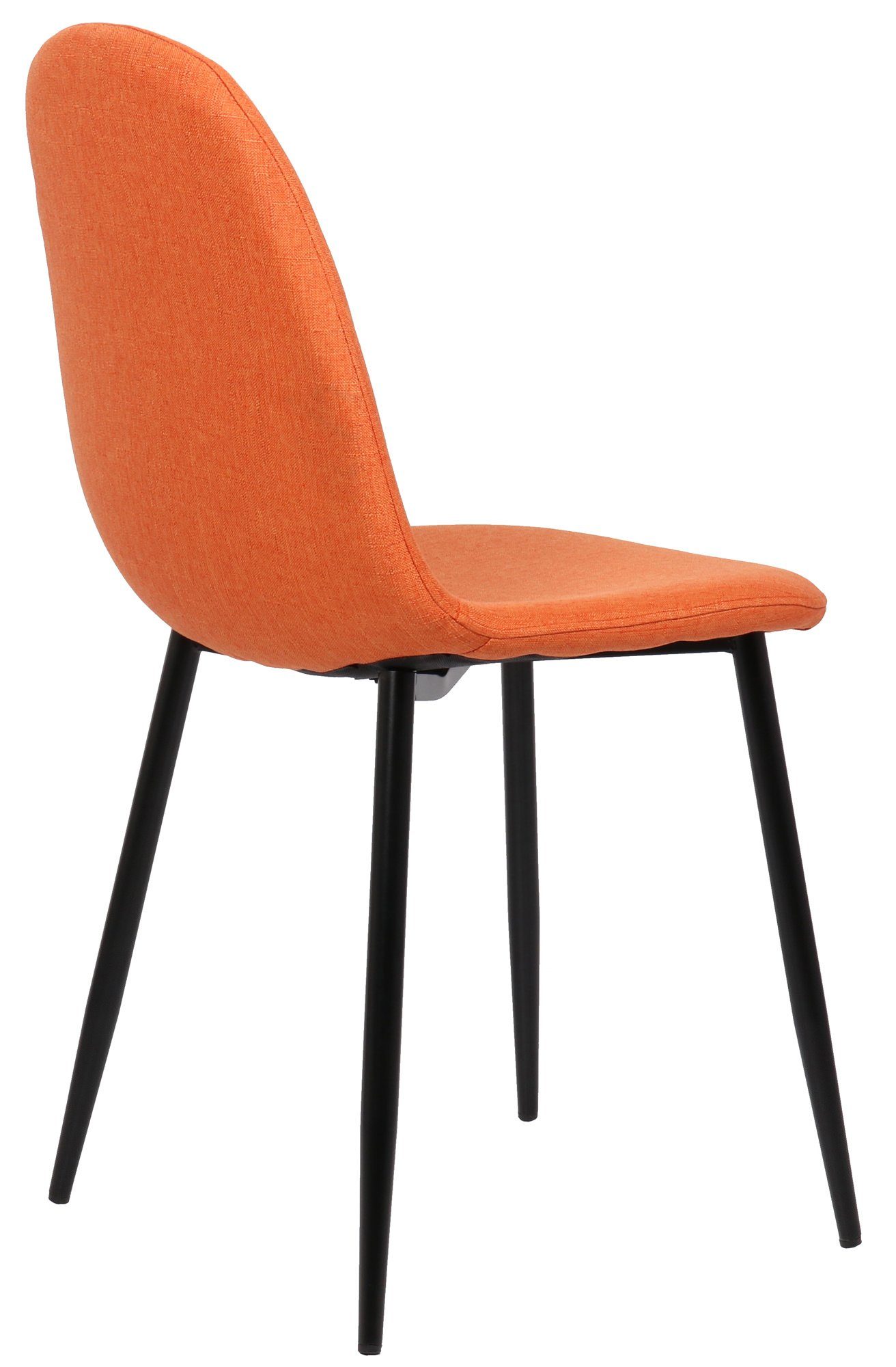 gepolsterter Stoff - - (Küchenstuhl - Gestell: schwarz - Konferenzstuhl - Naples Metall Wohnzimmerstuhl Sitzfläche: Esstischstuhl TPFLiving hochwertig mit Esszimmerstuhl orange Polsterstuhl), Sitzfläche